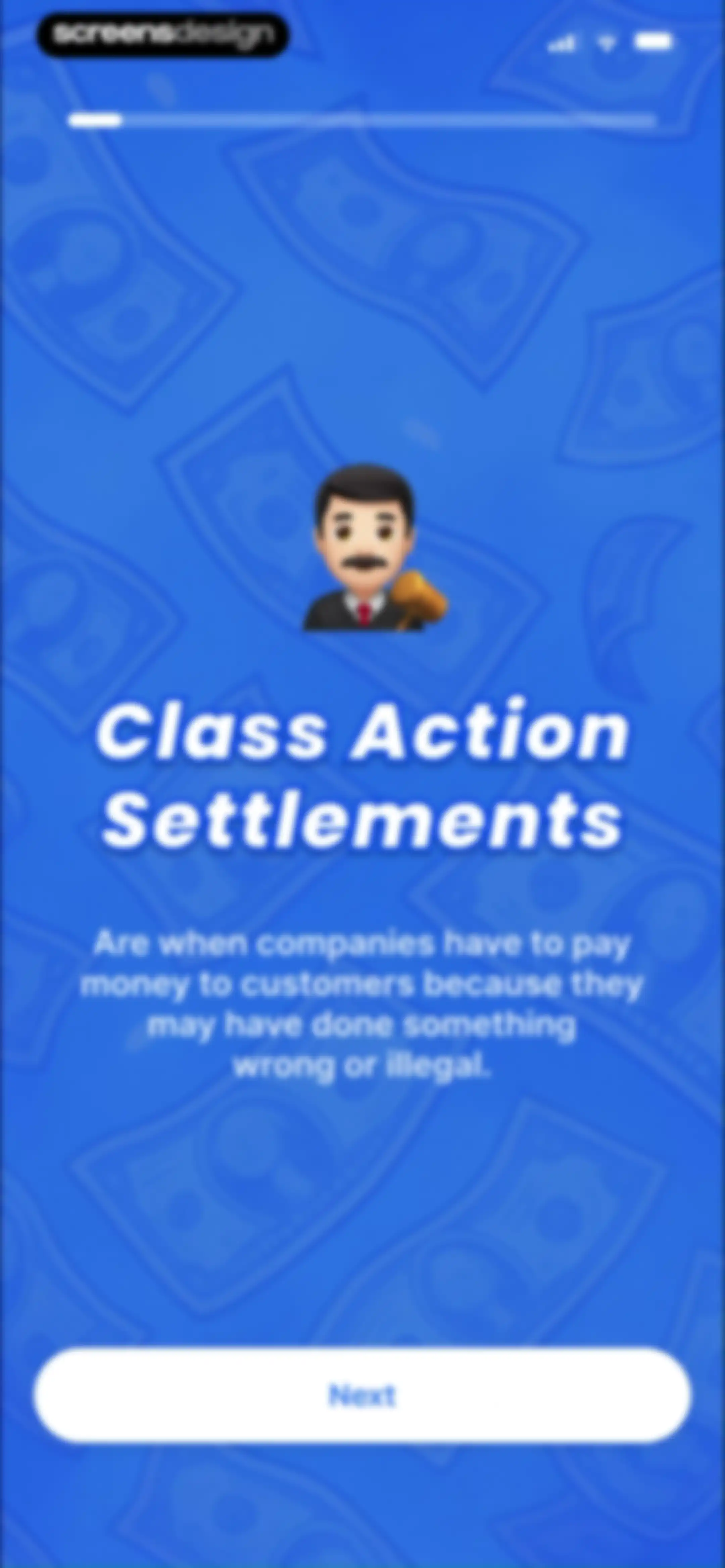 Payout: Claim Class Actions screen 3