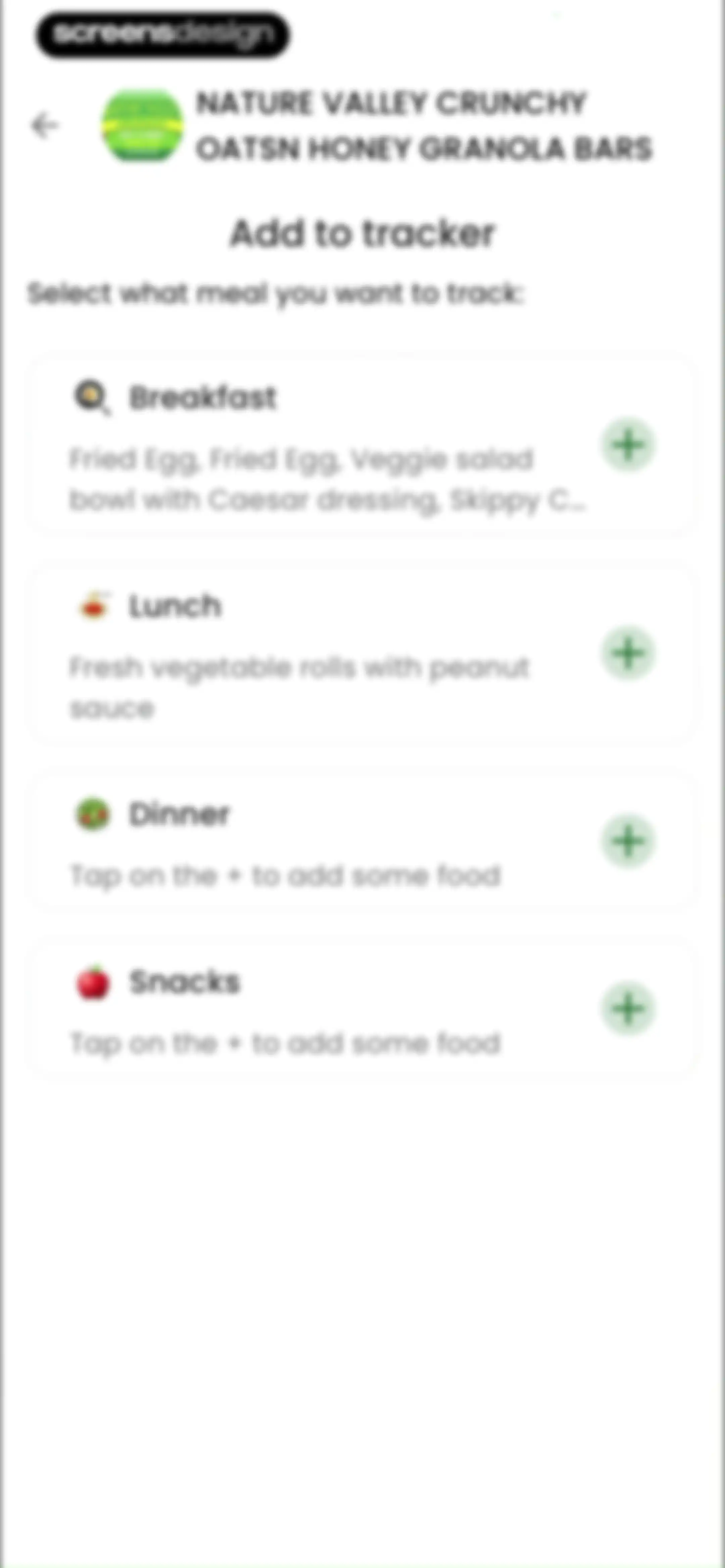 Diabetes food tracker - Gococo screen 110