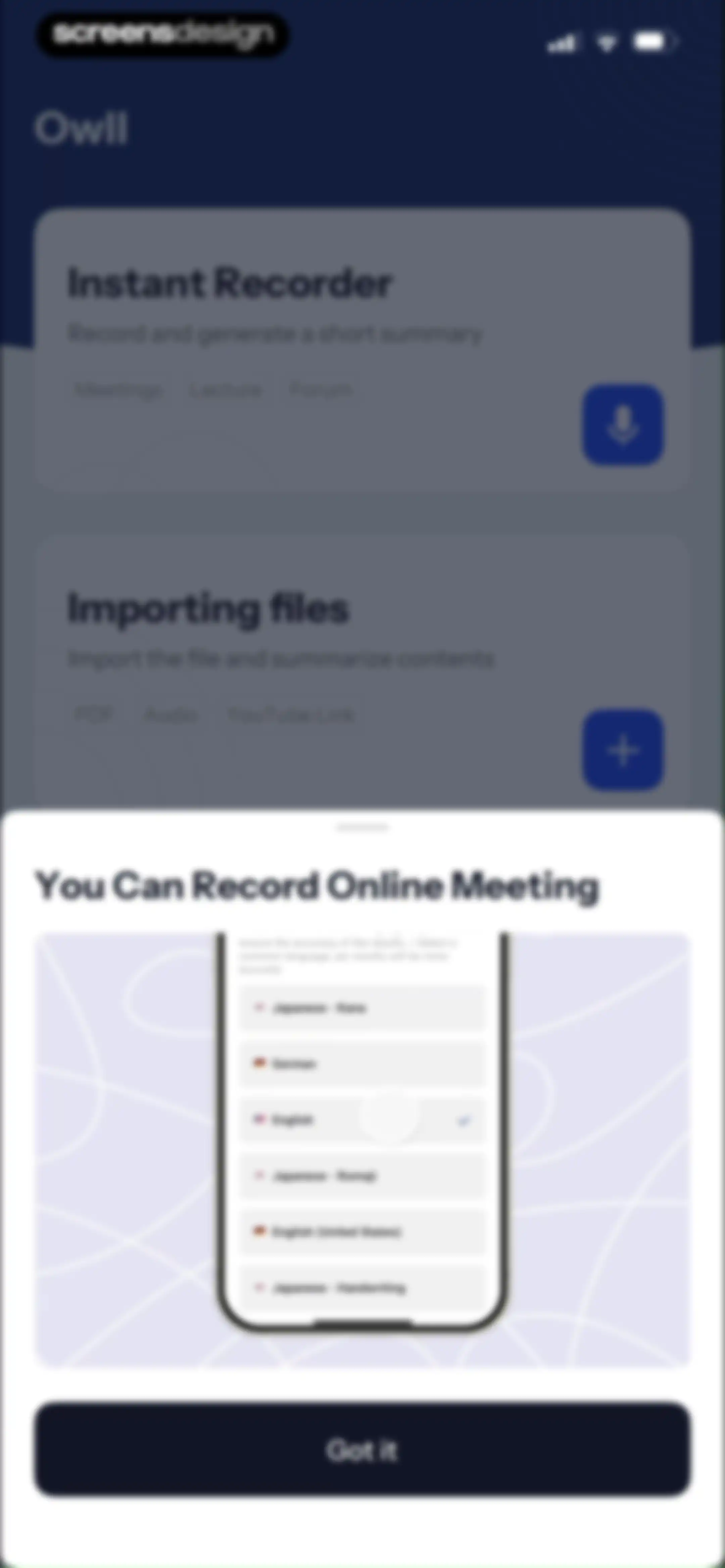 Owll:AI Note Taker & Assistant screen 65