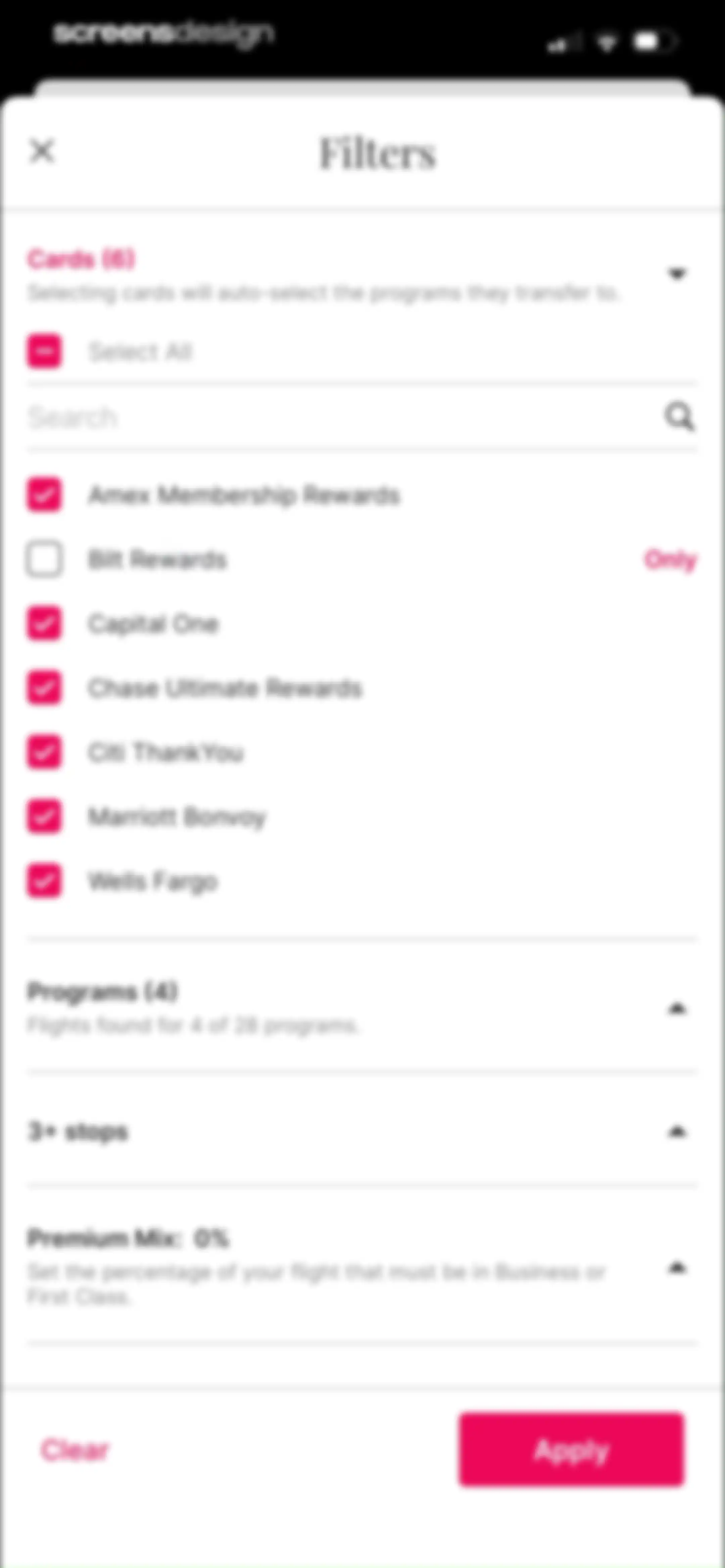 Roame - Award Travel screen 33