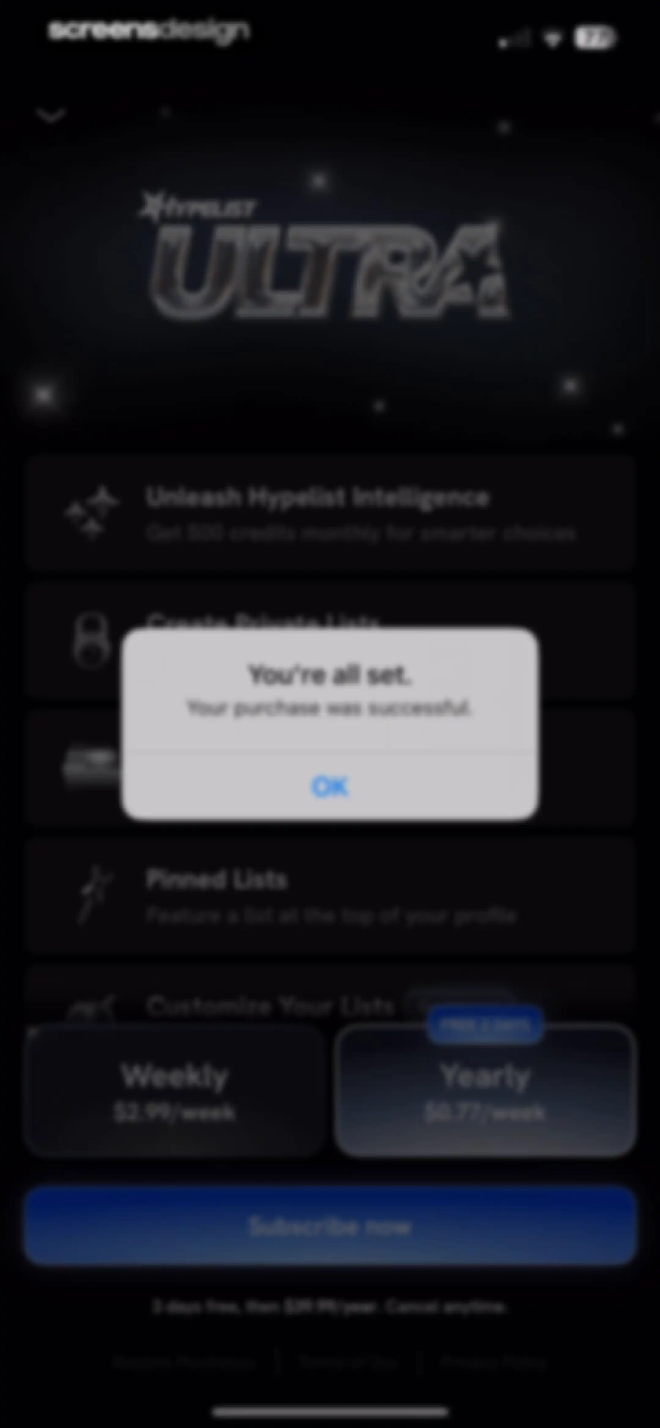 Hypelist: Create & Share Lists screen 33