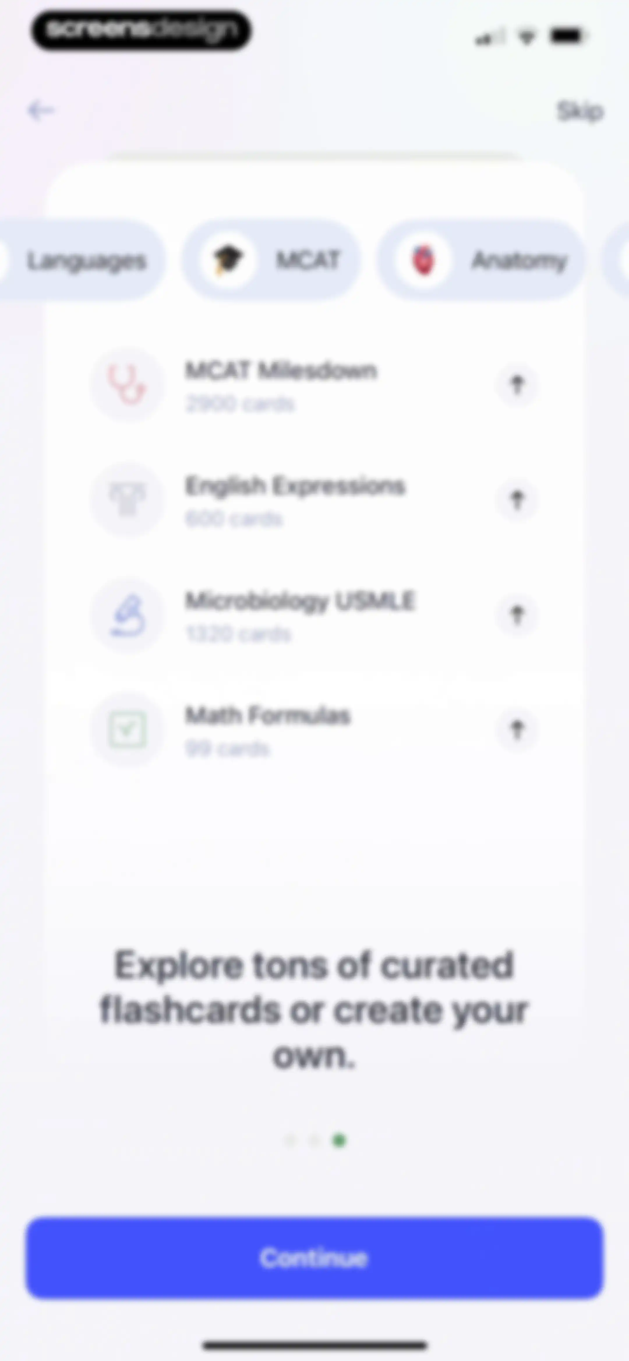 Cogni: Flashcards Learning screen 3