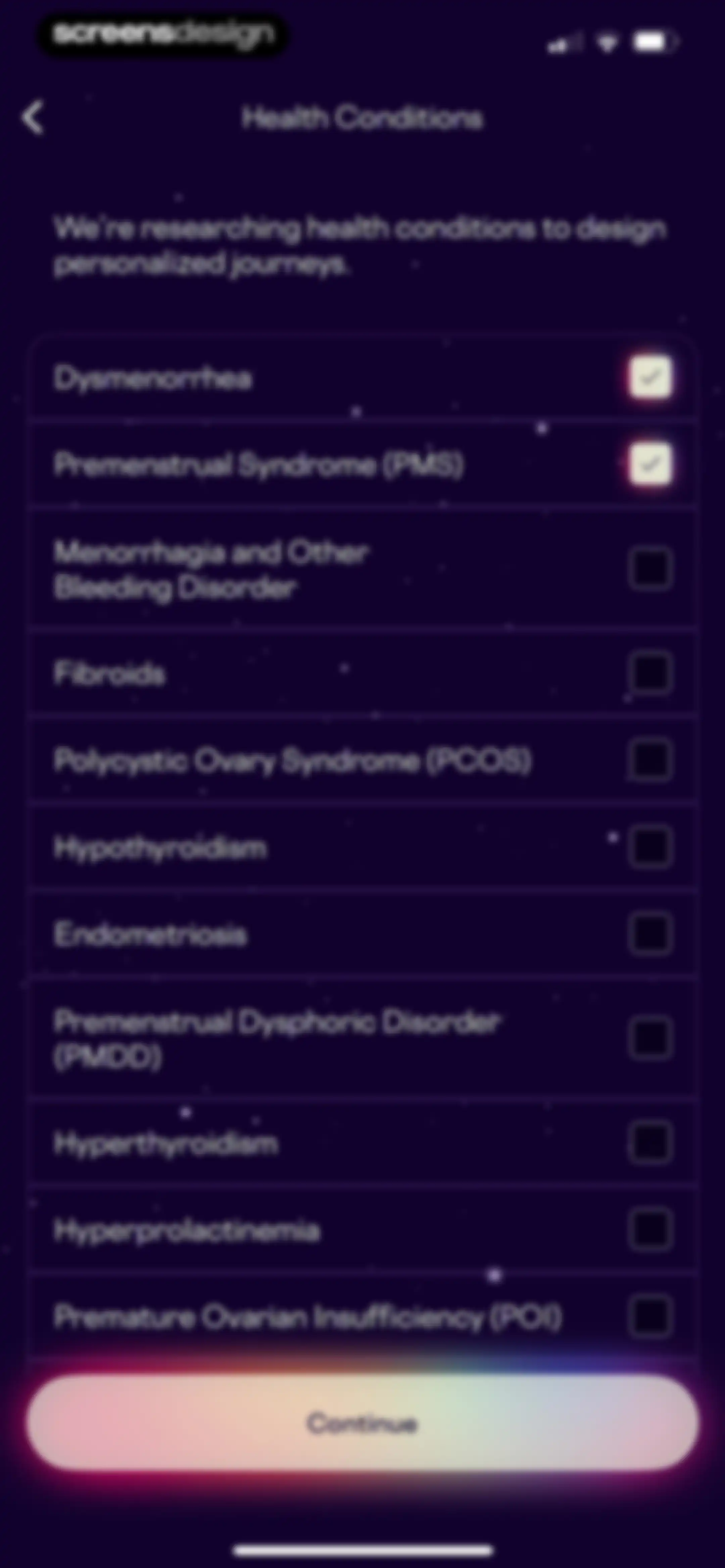 Stardust Period Tracker screen 16