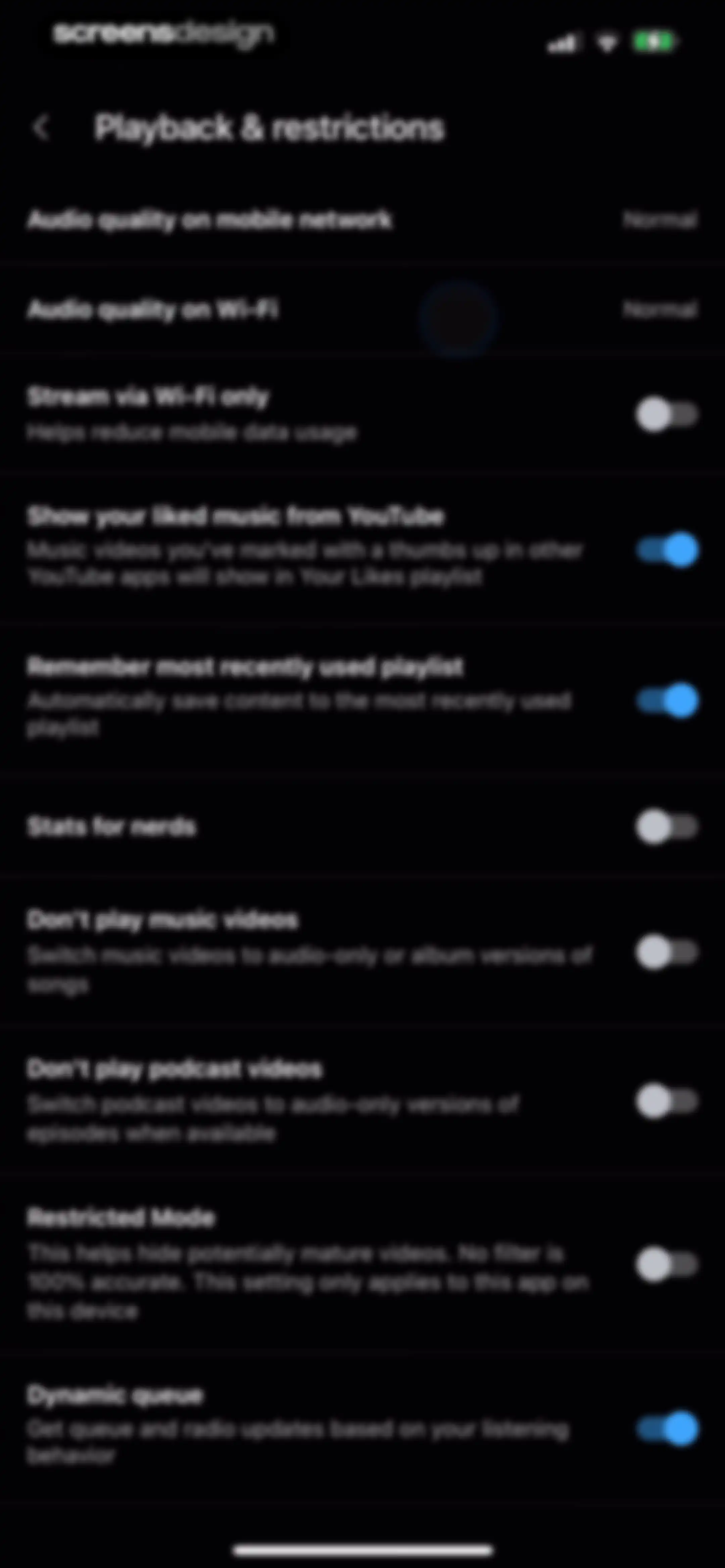 YouTube Music screen 182