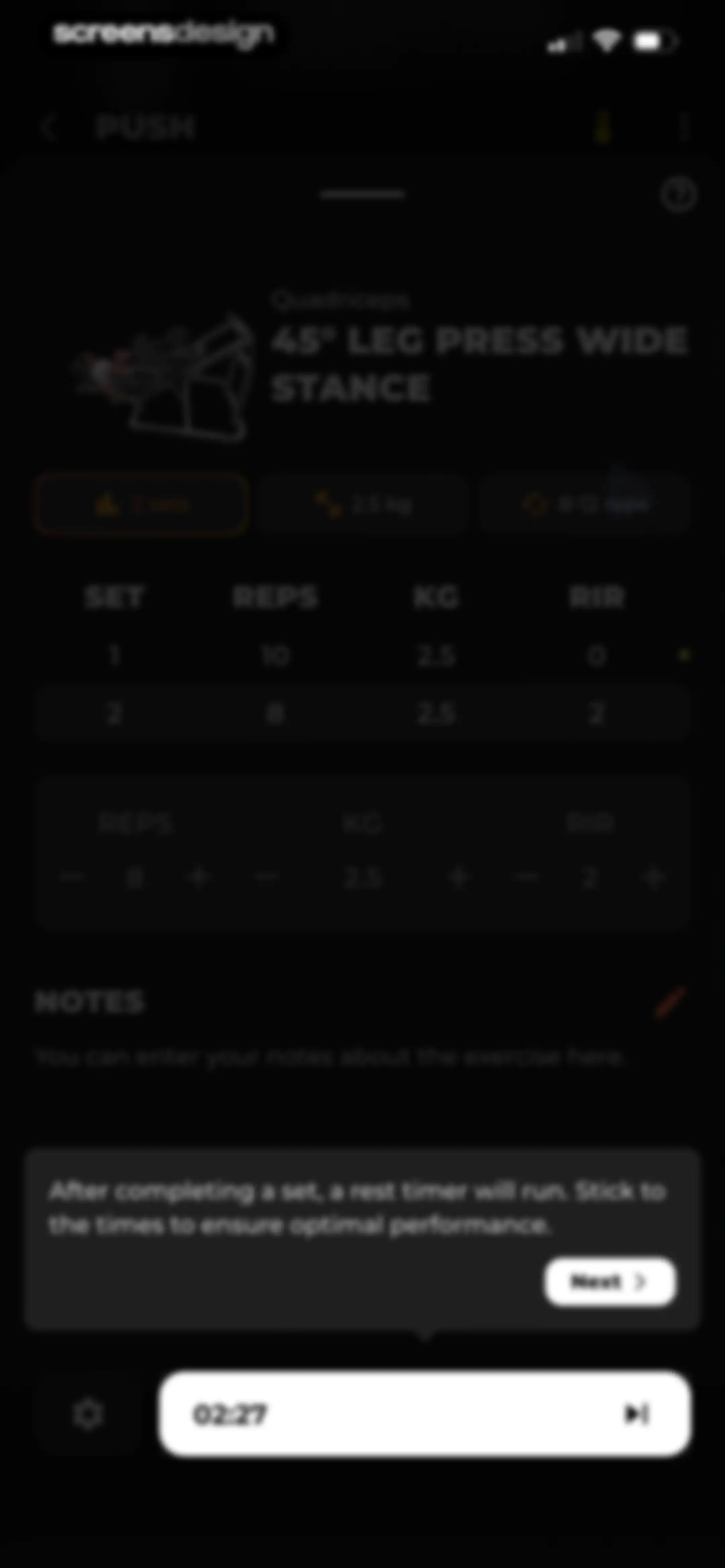 MCI - Personal Training AI screen 100