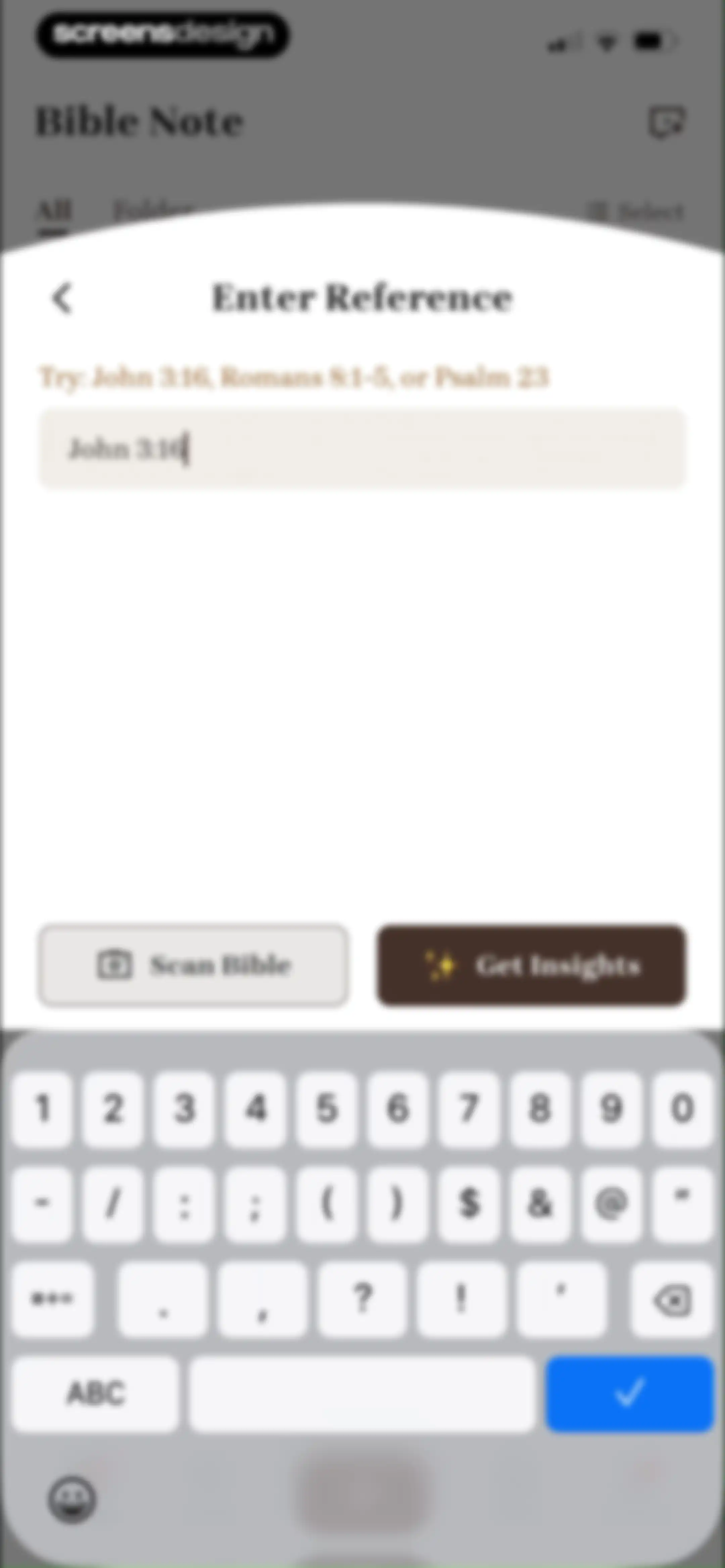 Bible Note: Sermon Notes screen 83