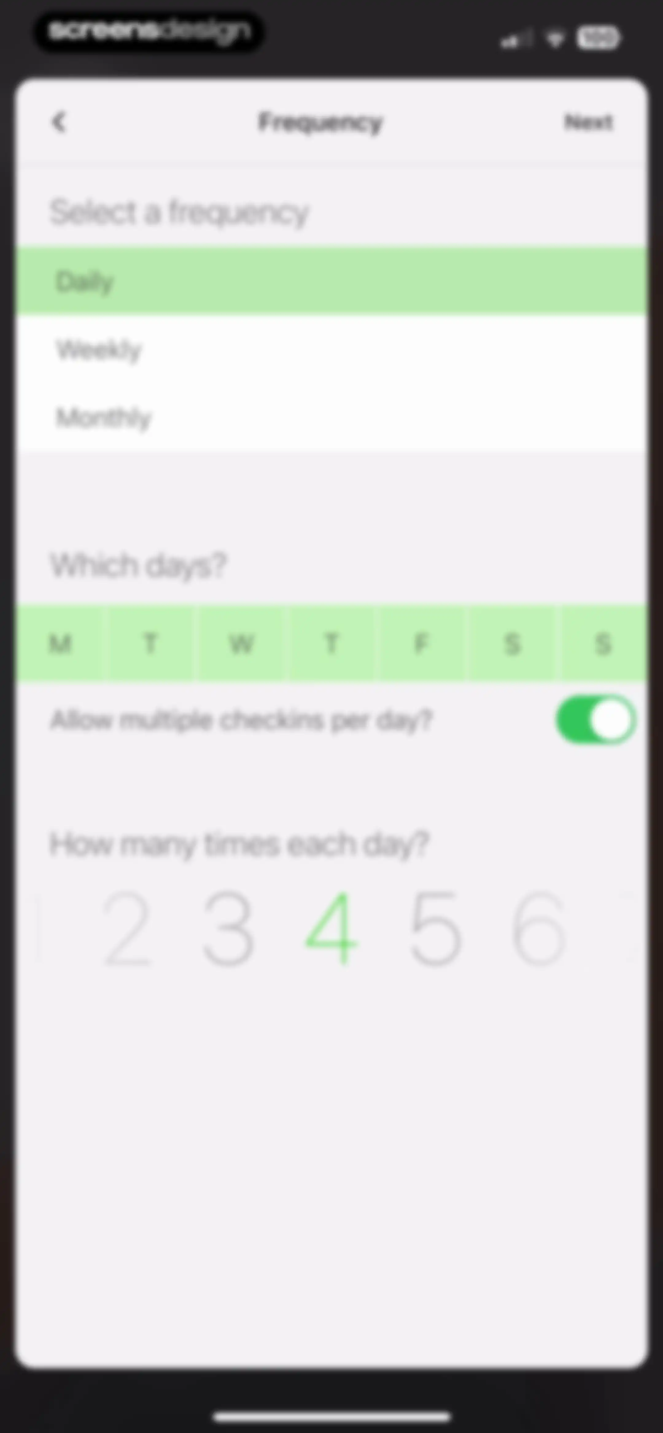 Today Habit tracker screen 6