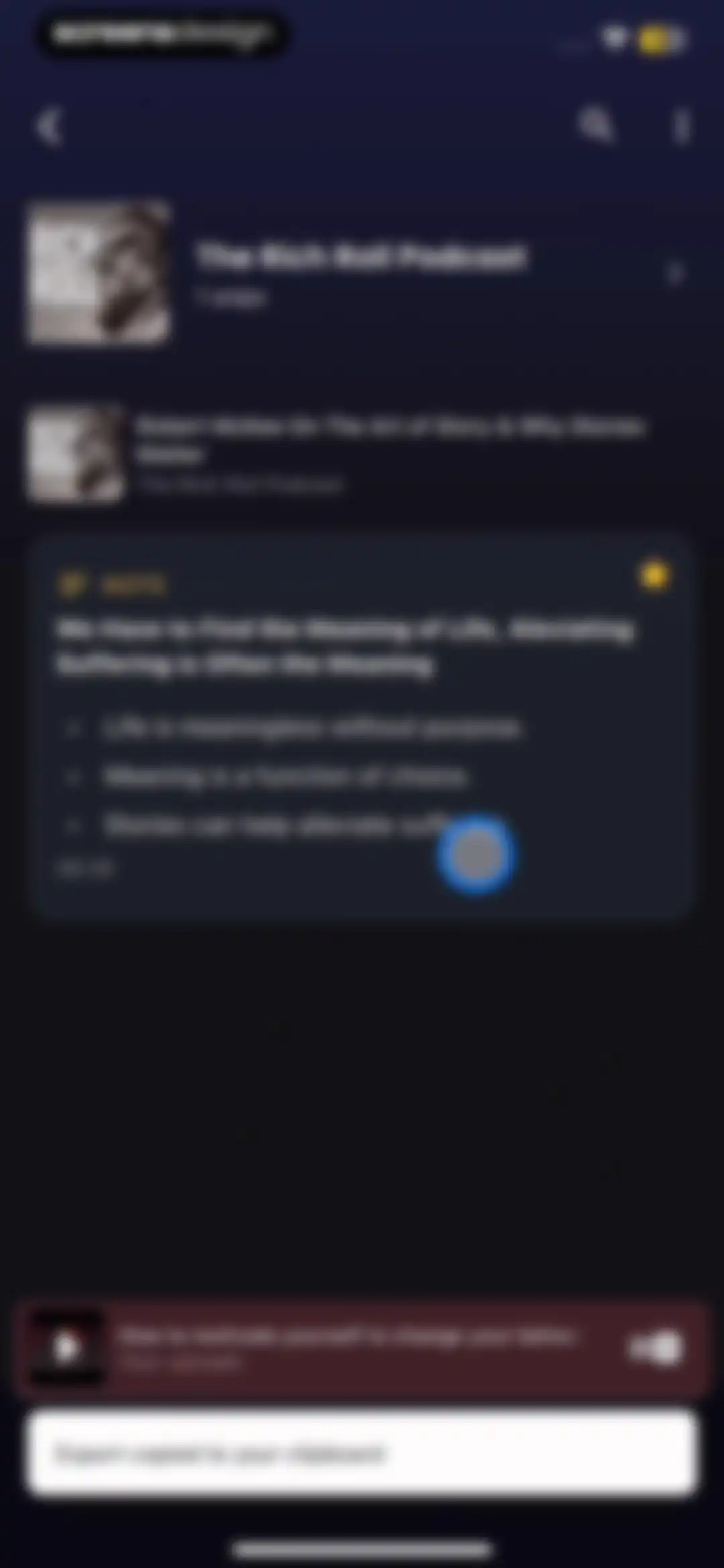 Snipd | AI Podcast Player screen 148