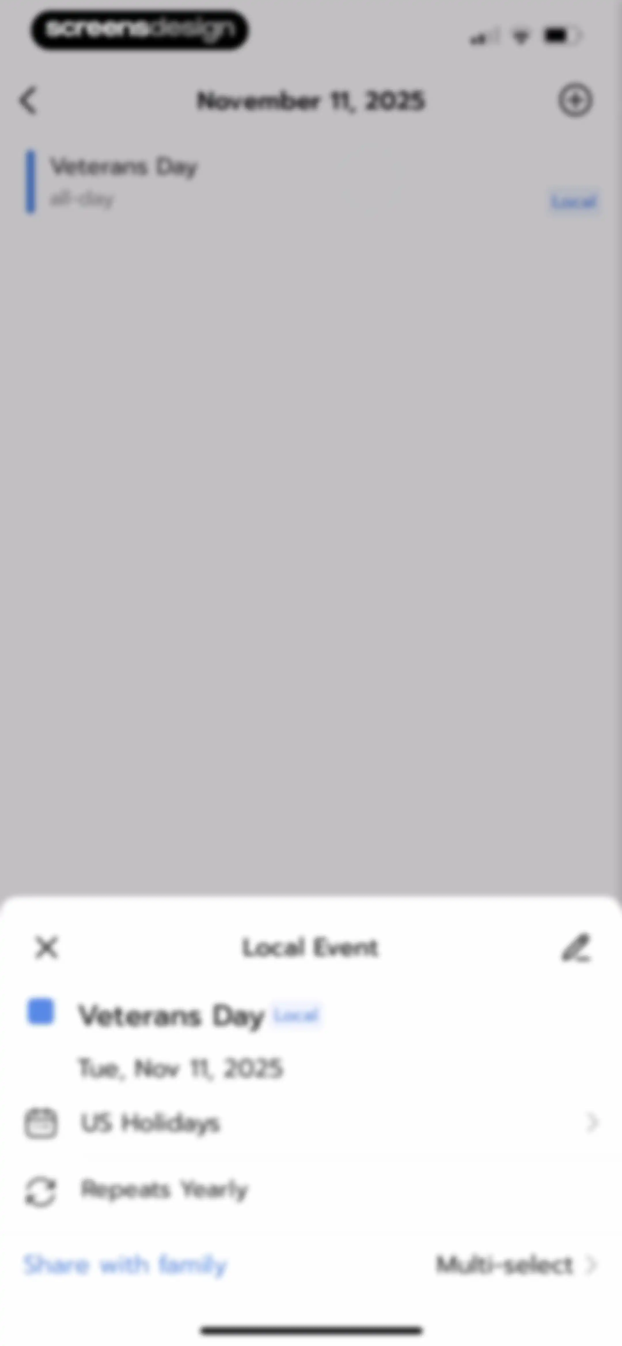 Shared Family Calendar: FamCal screen 46