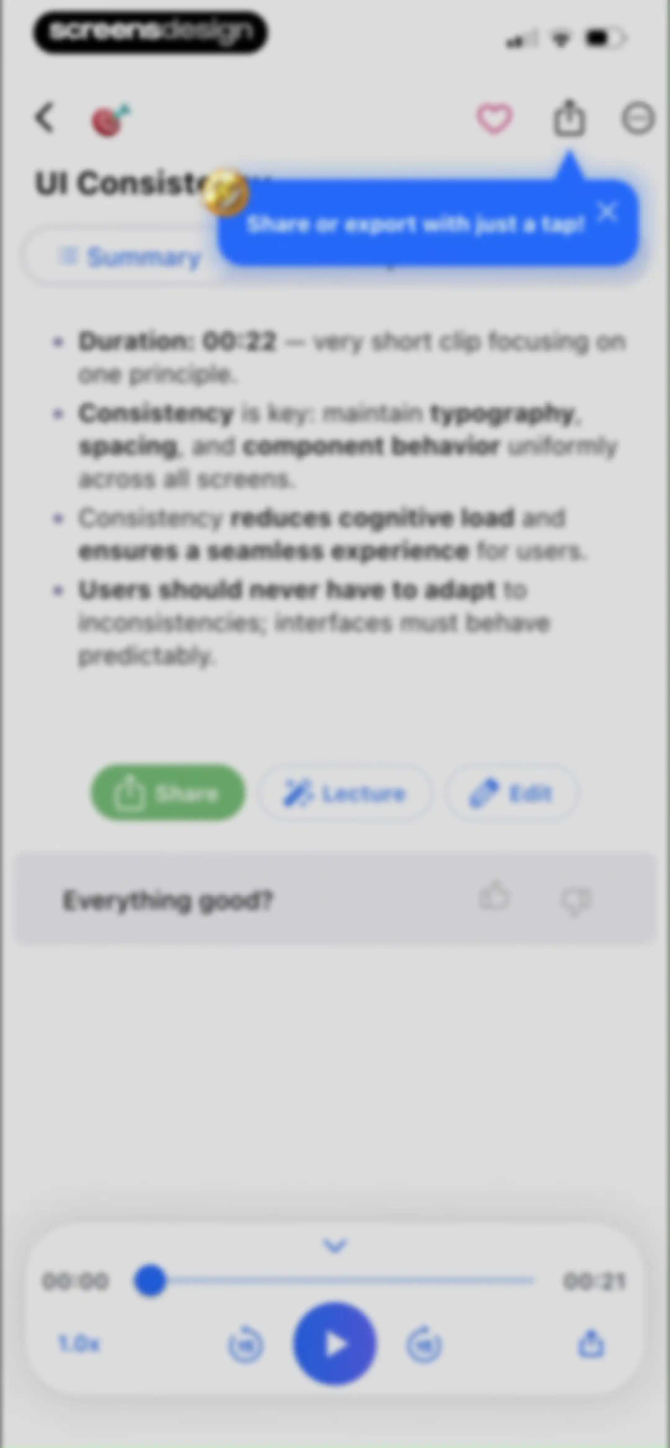 Summary - AI Note Taker screen 36