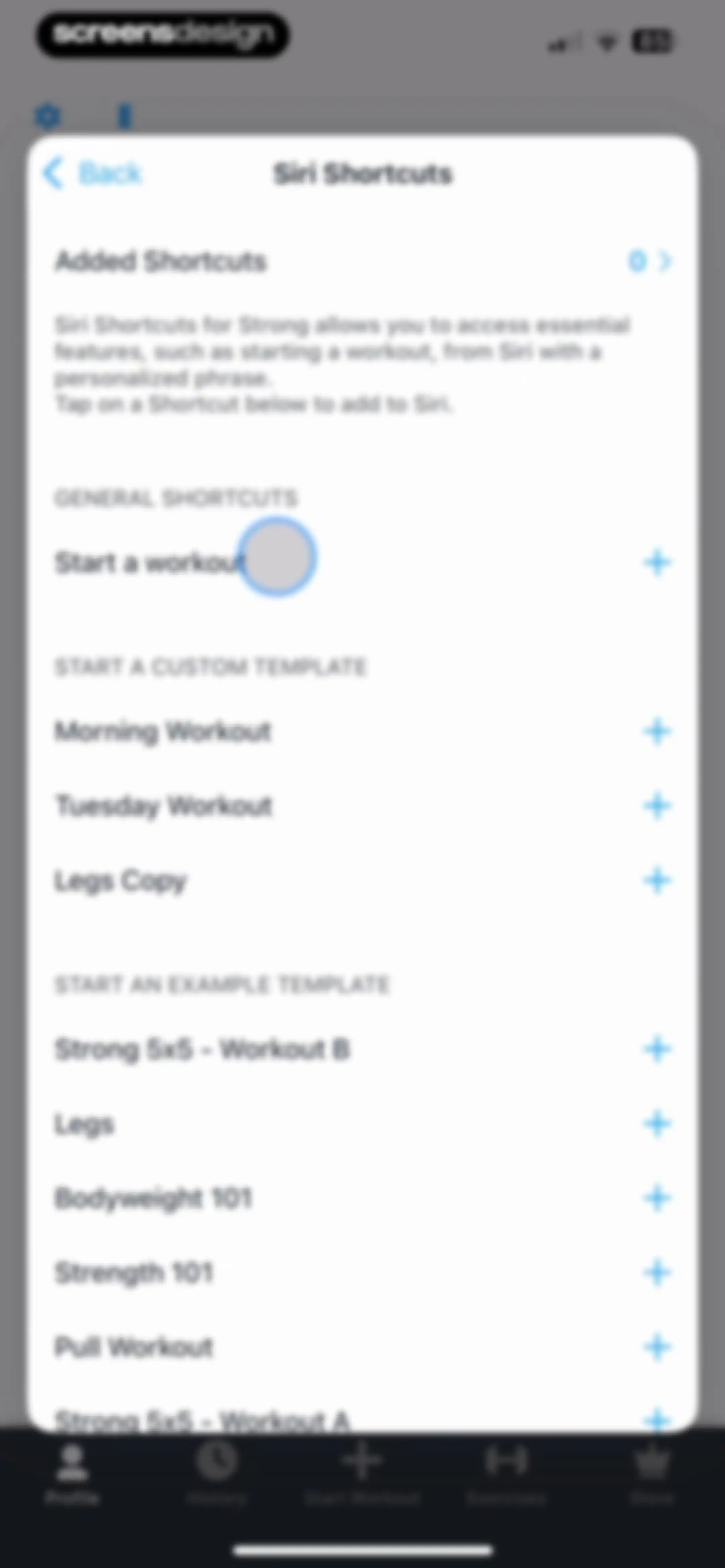 Strong Workout Tracker Gym Log screen 132