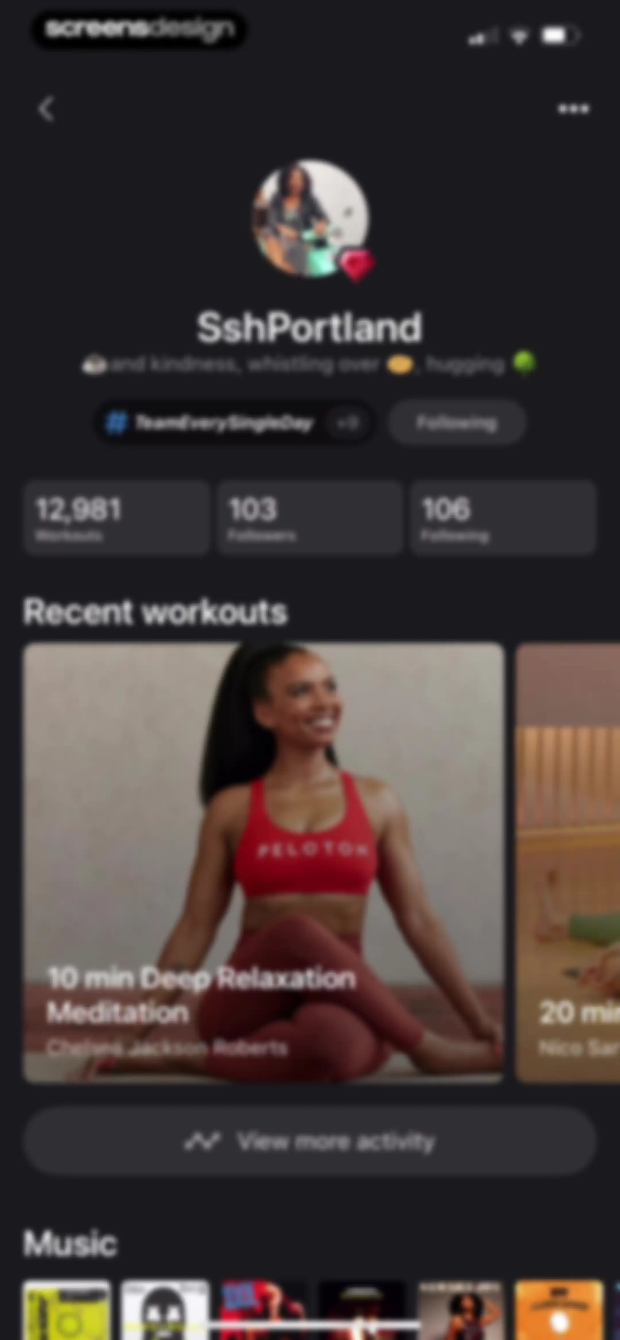 Peloton: Fitness & Workouts screen 212