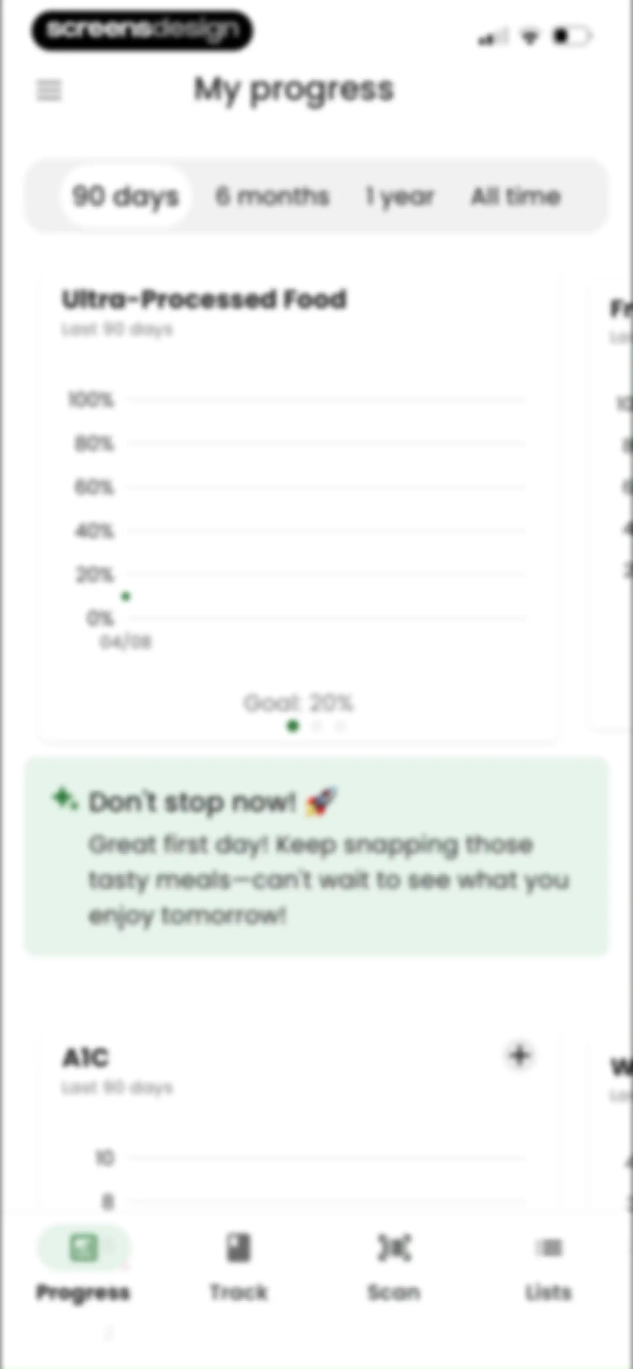 Diabetes food tracker - Gococo screen 101