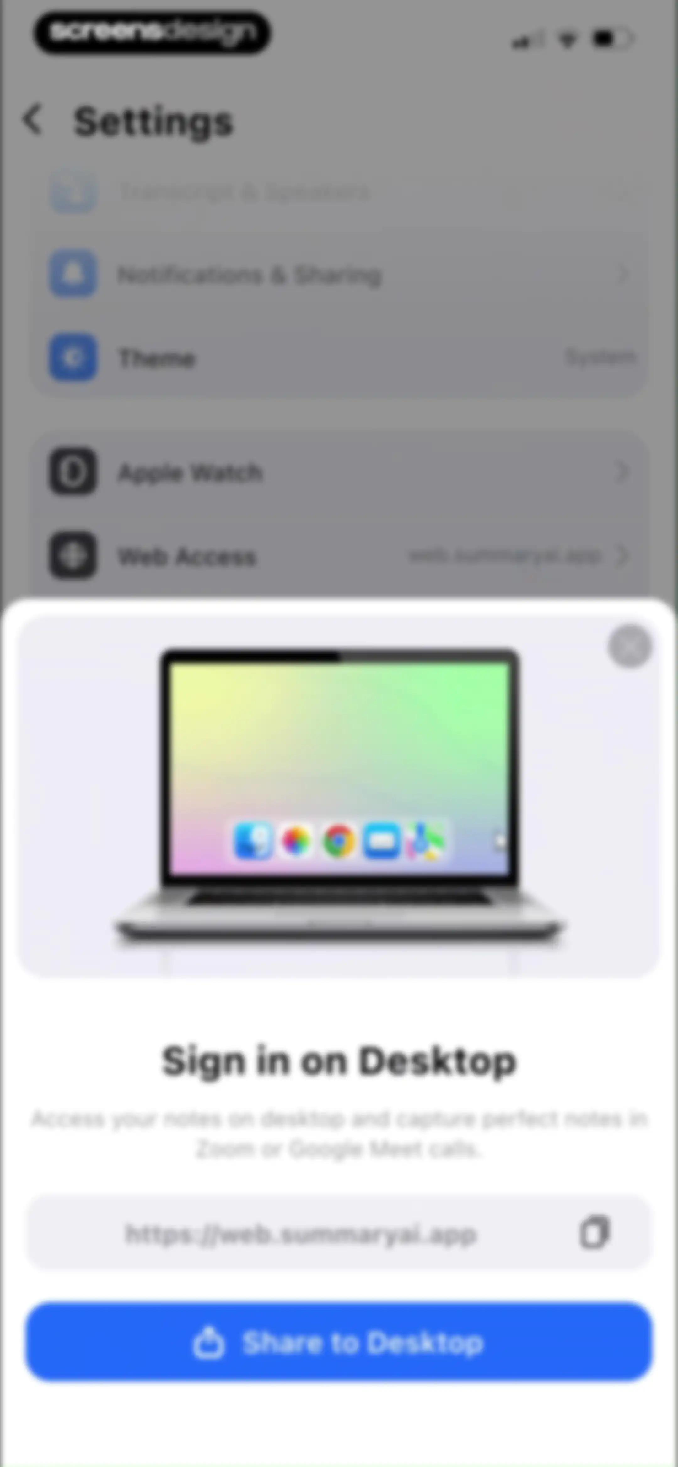 Summary - AI Note Taker screen 119