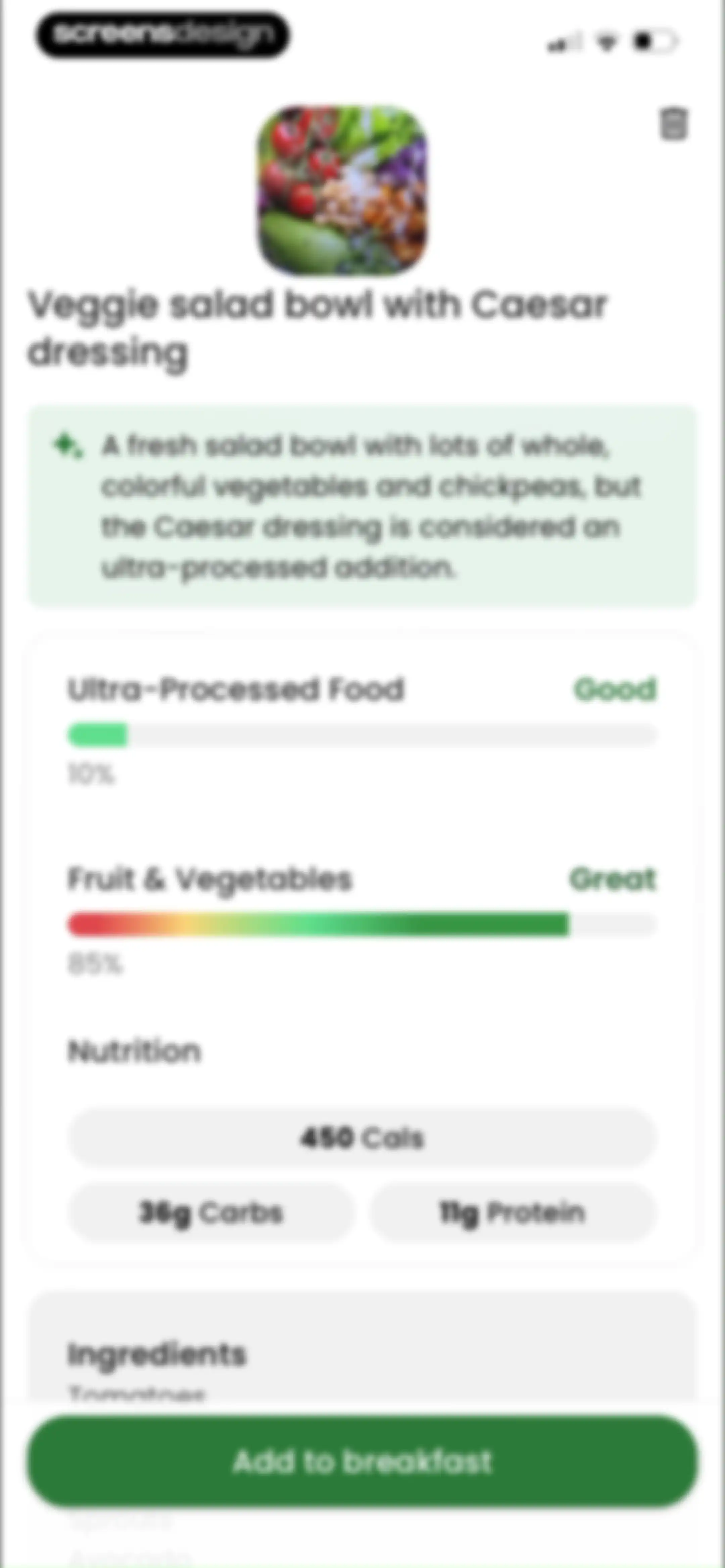 Diabetes food tracker - Gococo screen 77