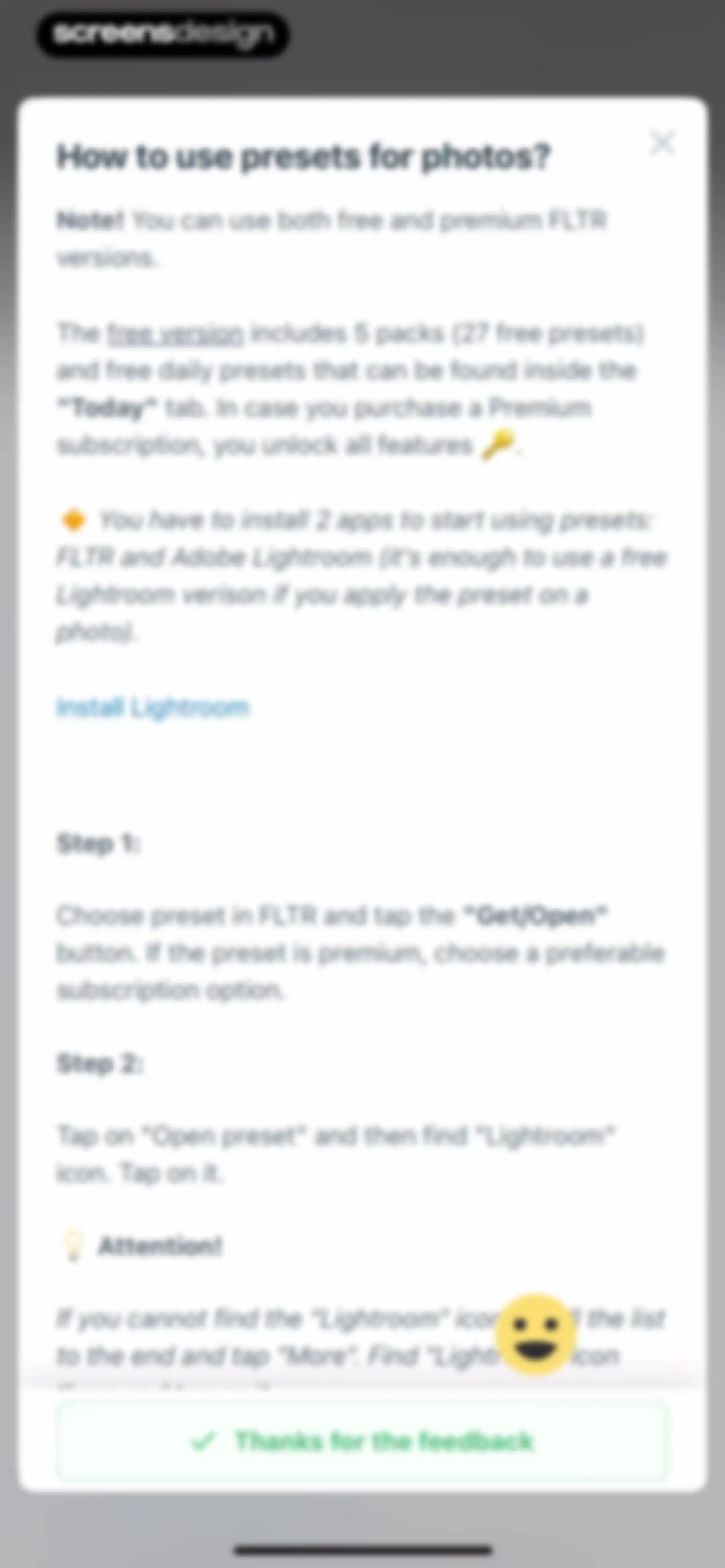 Presets for Lightroom - FLTR screen 89
