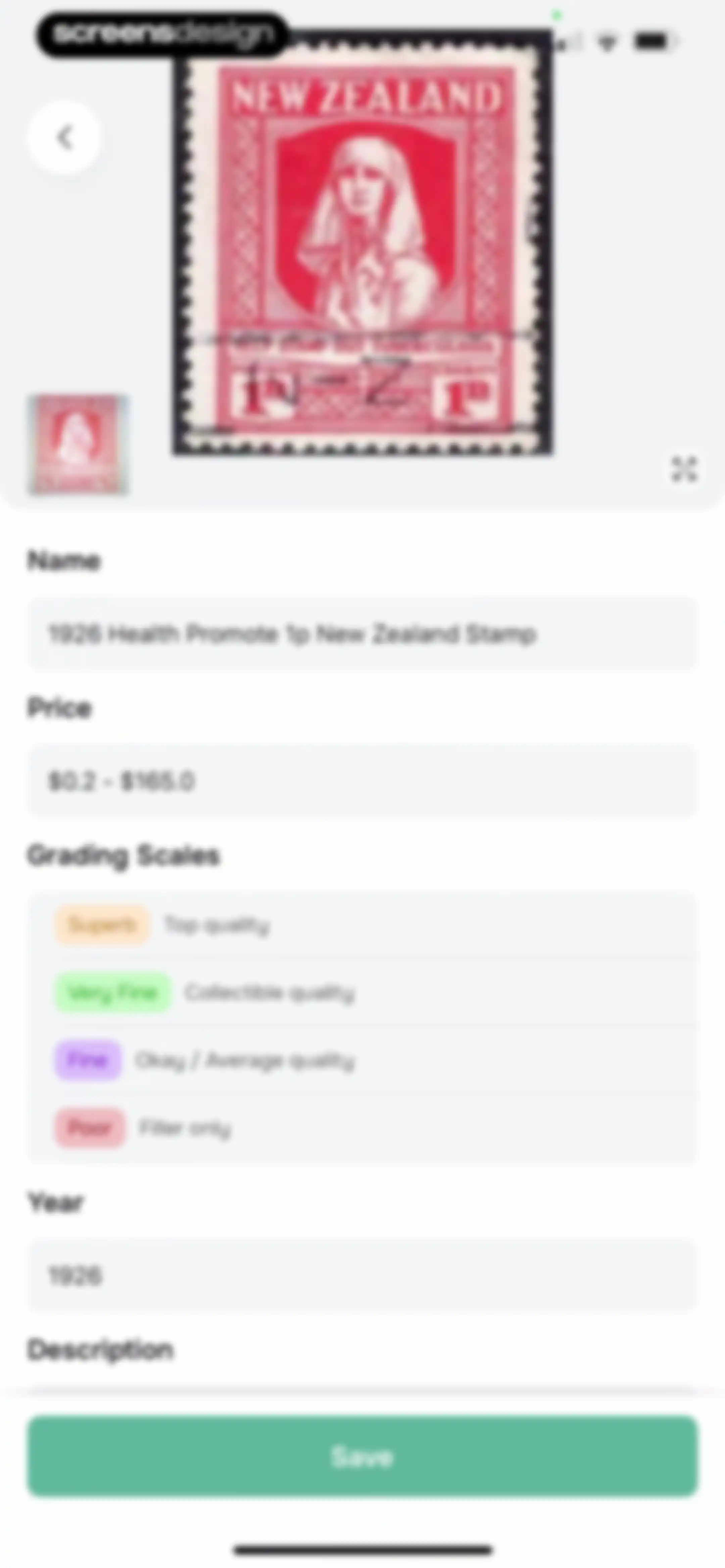 Stamp Value Stamp Identifier screen 29