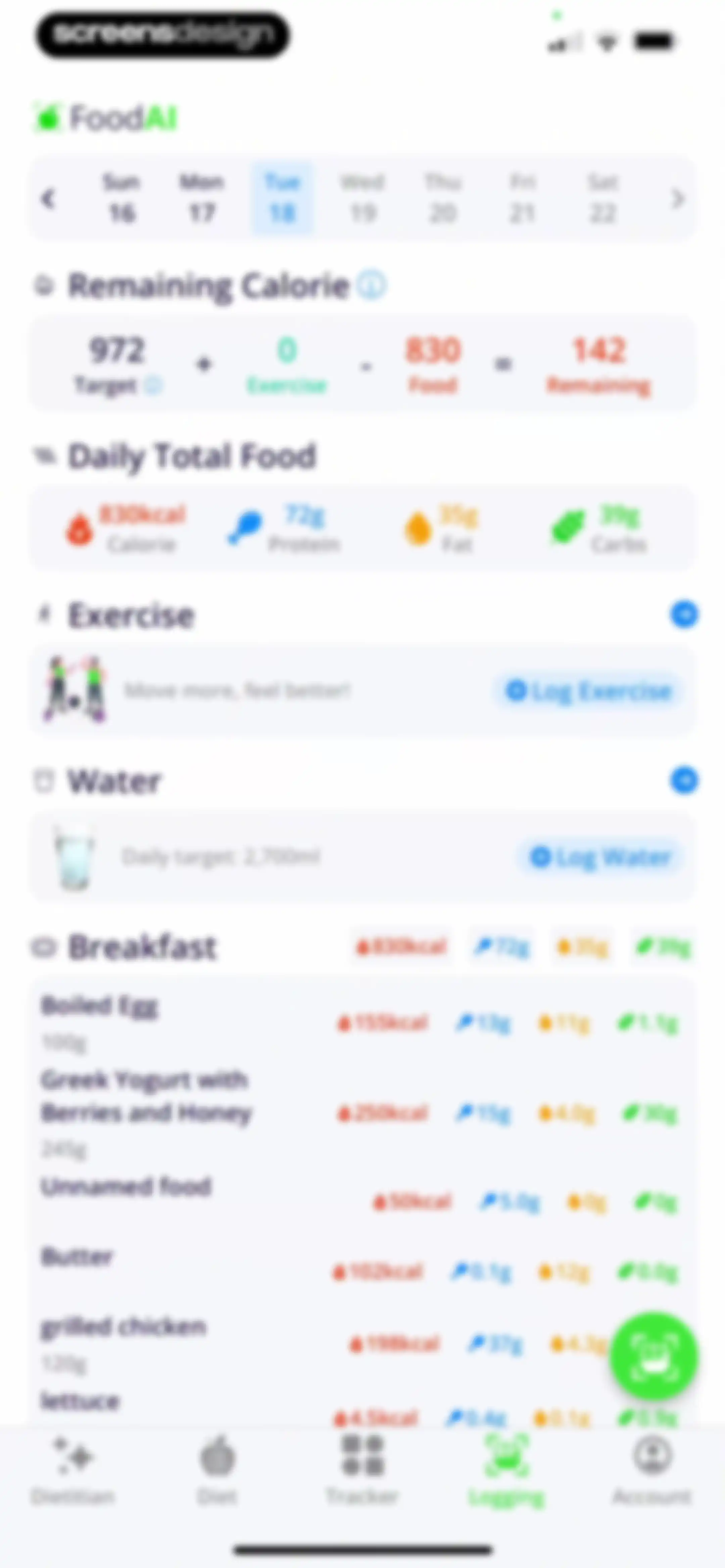 Calorie Tracker・Diet: Food AI screen 91