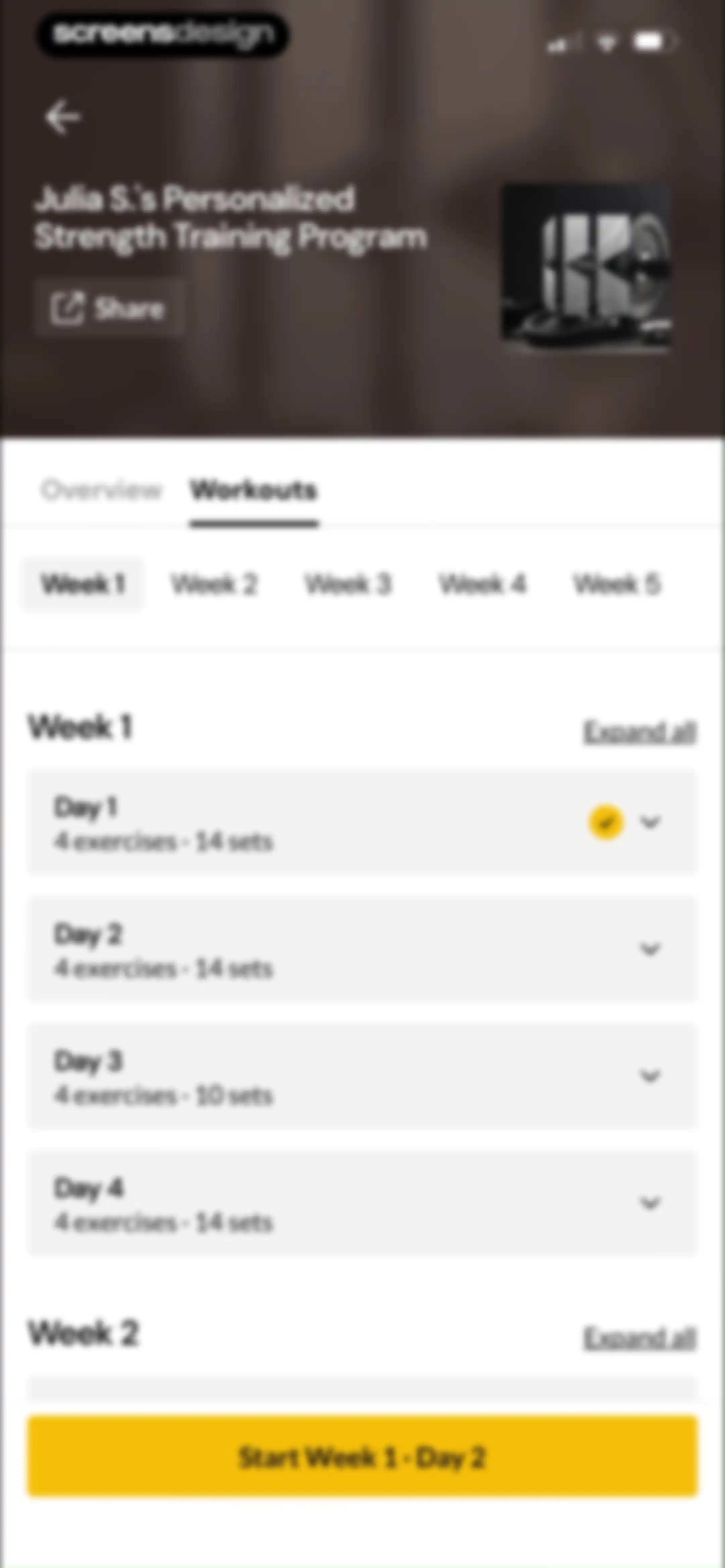 Boostcamp: Workout Programs screen 89