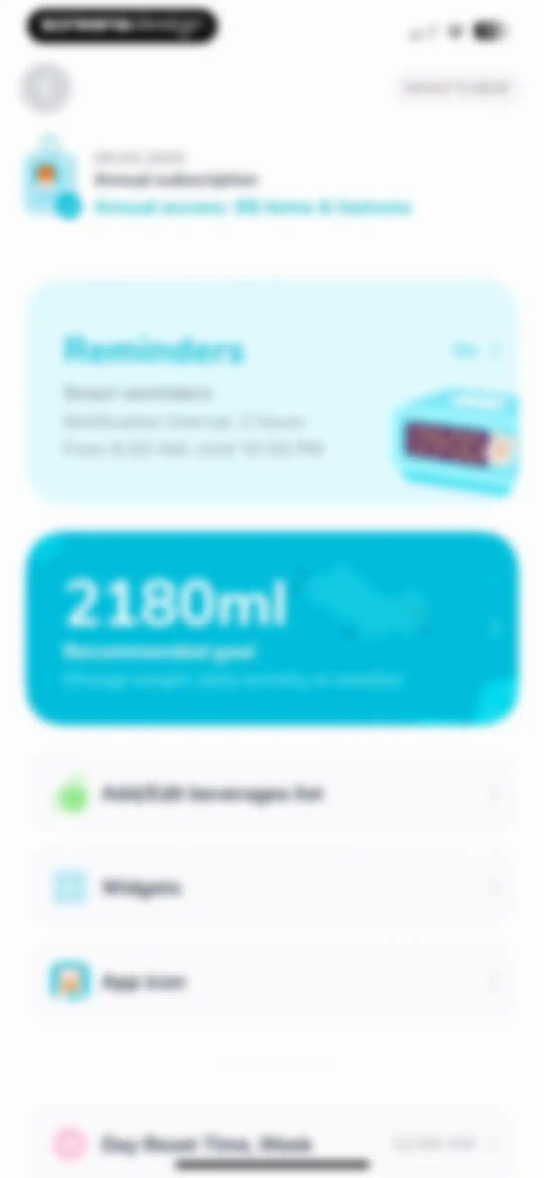 Water tracker Waterllama screen 75