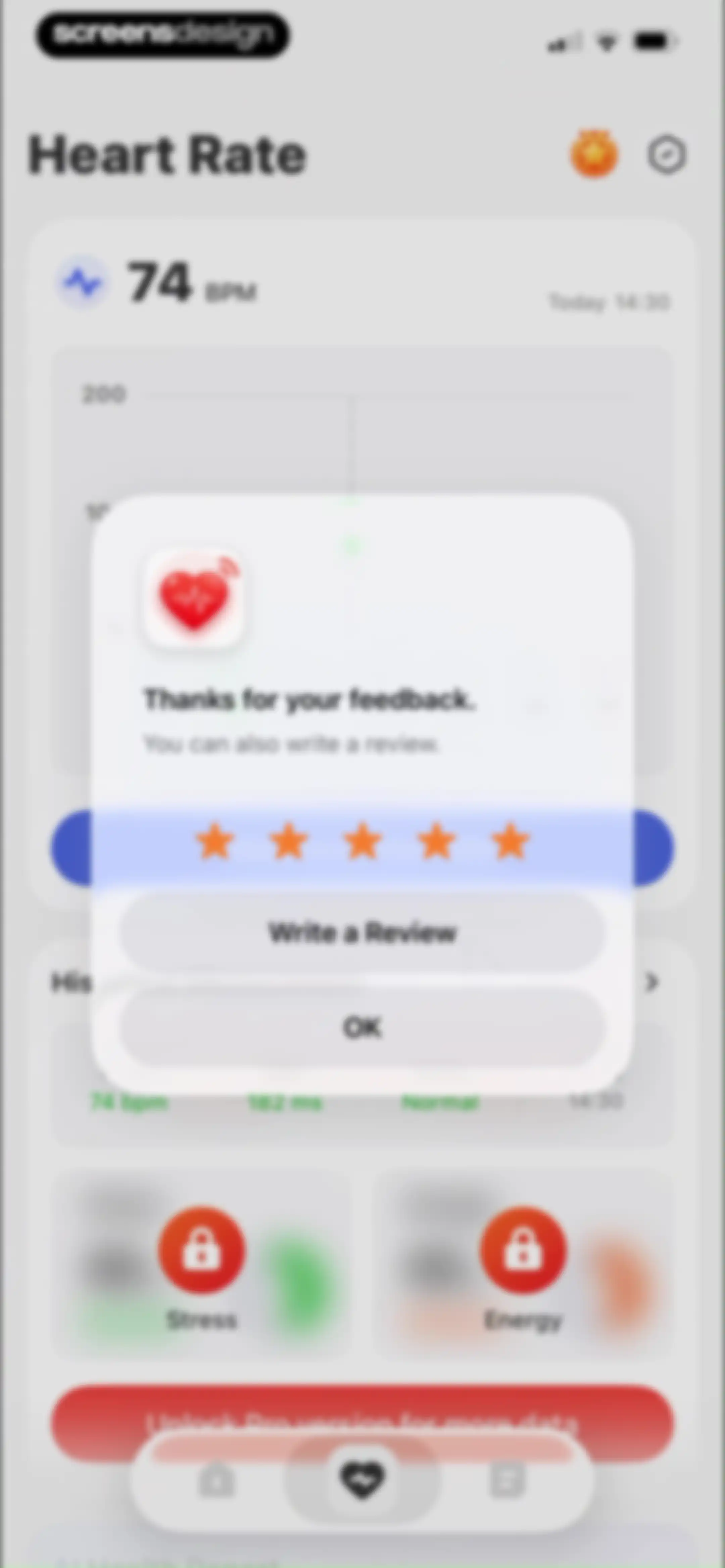 Health Tracker- HeartRate & BP screen 31