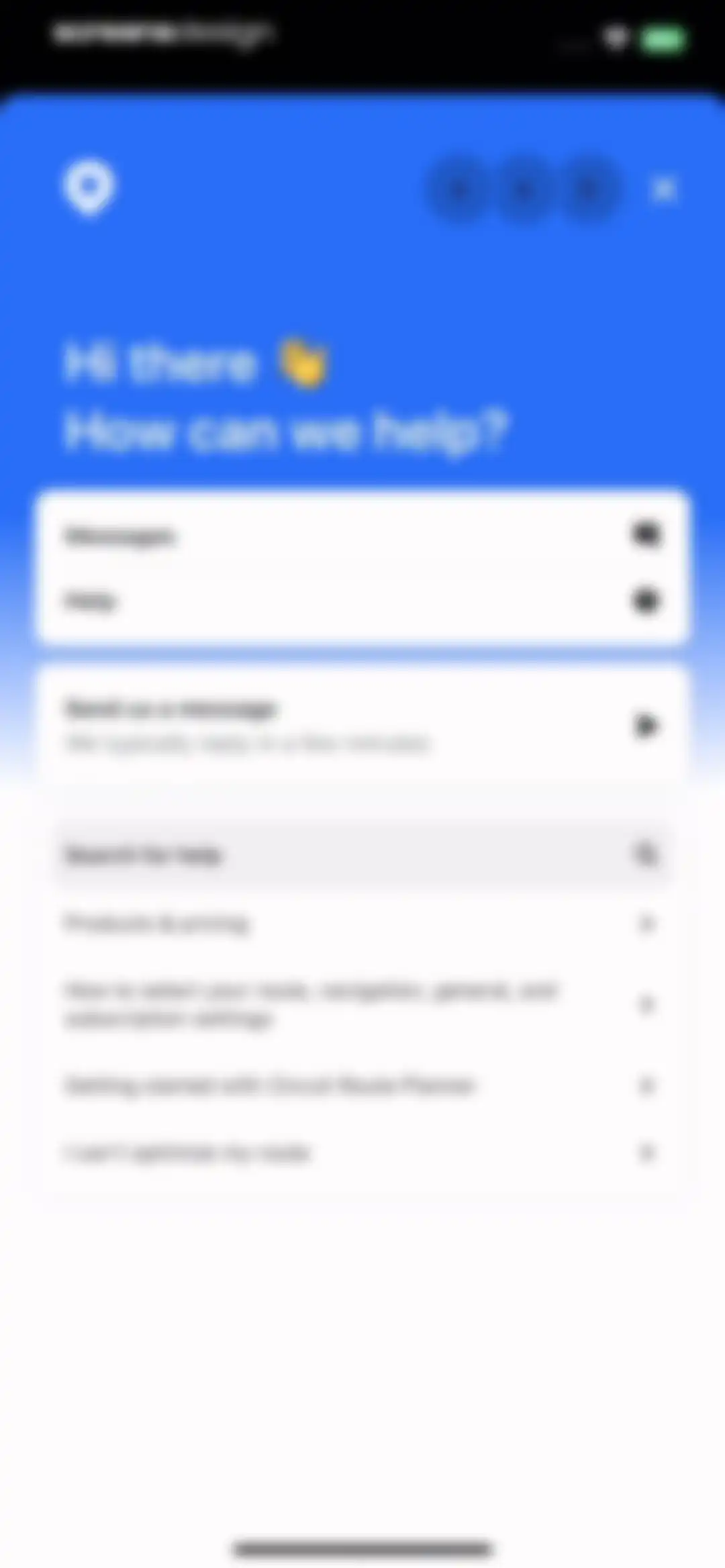 Spoke Route Planner screen 62