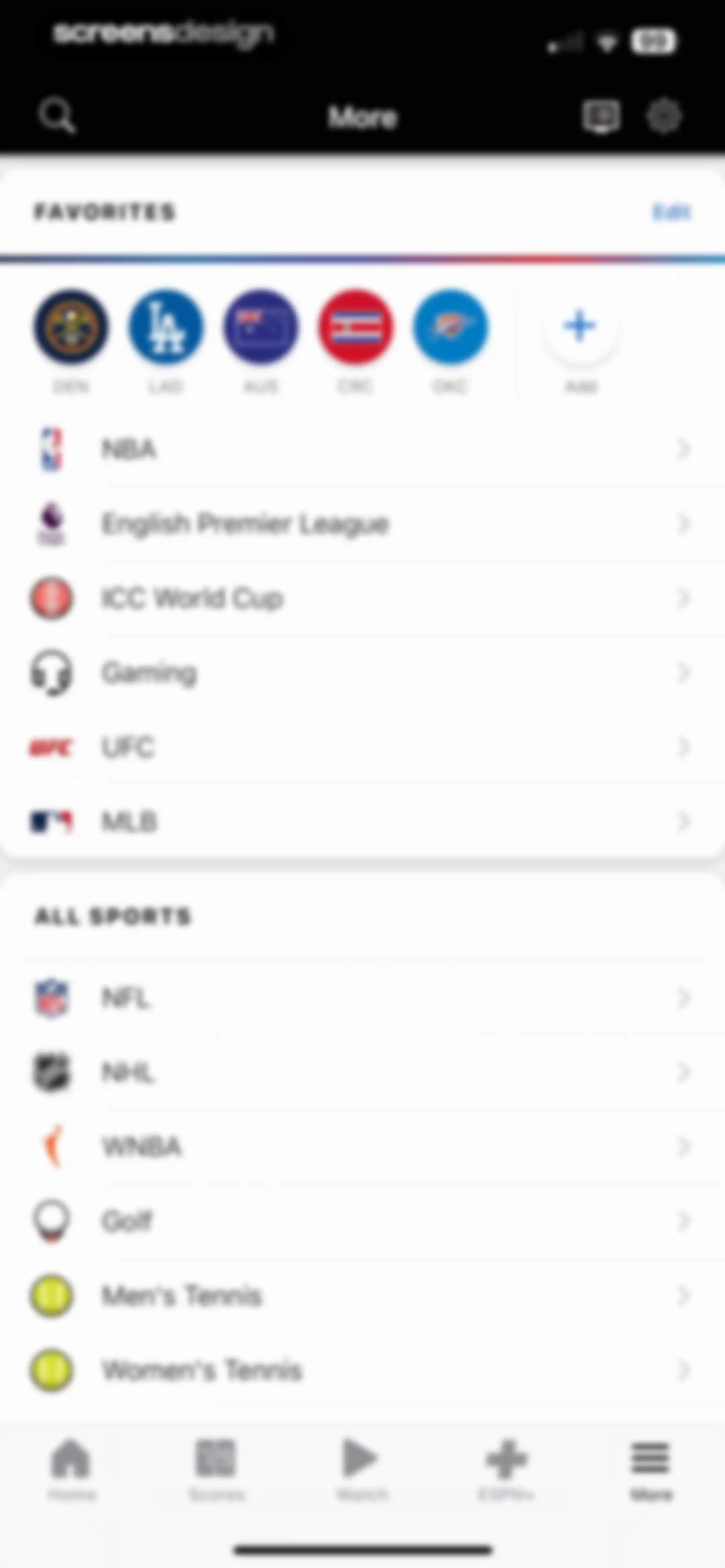 ESPN: Live Sports & Scores screen 76