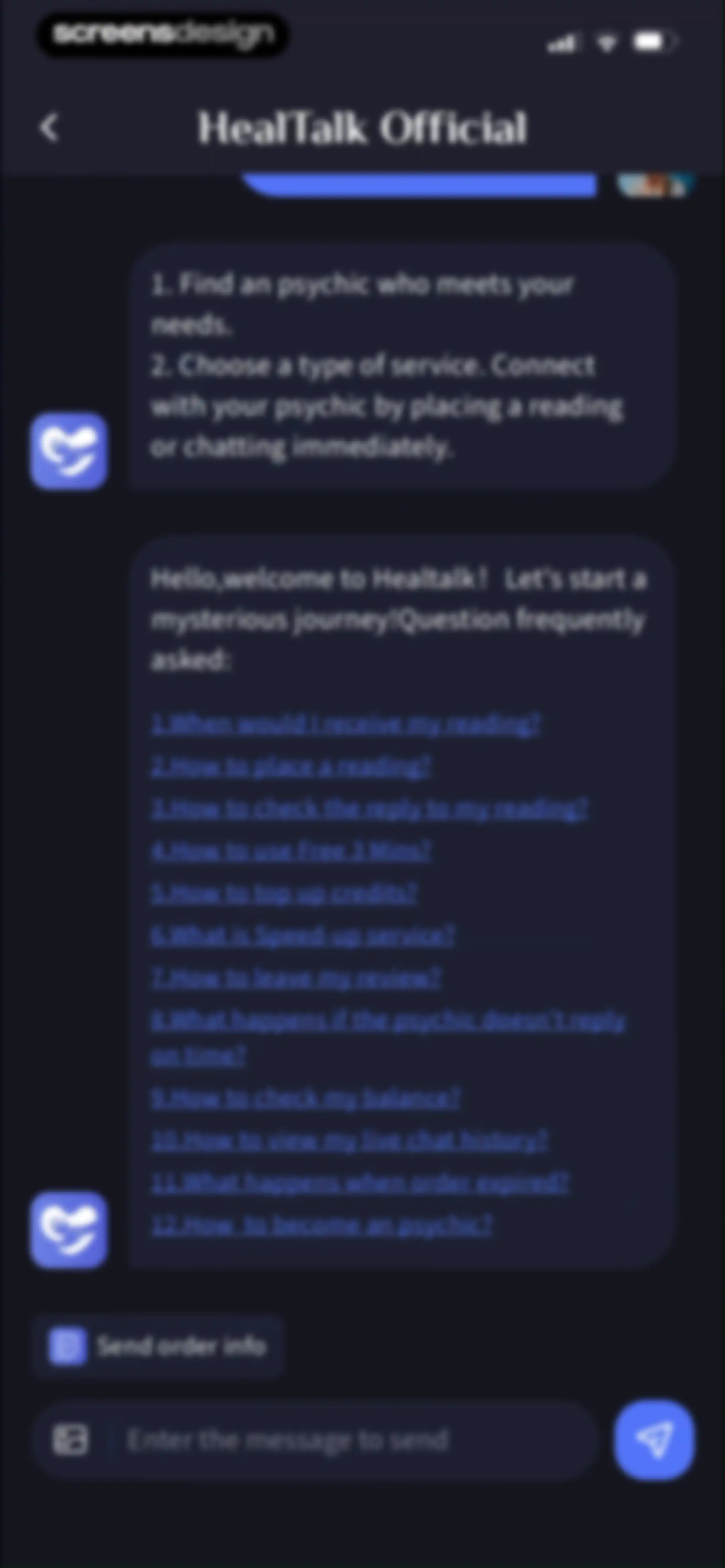 HealTalk - Text Reading screen 148