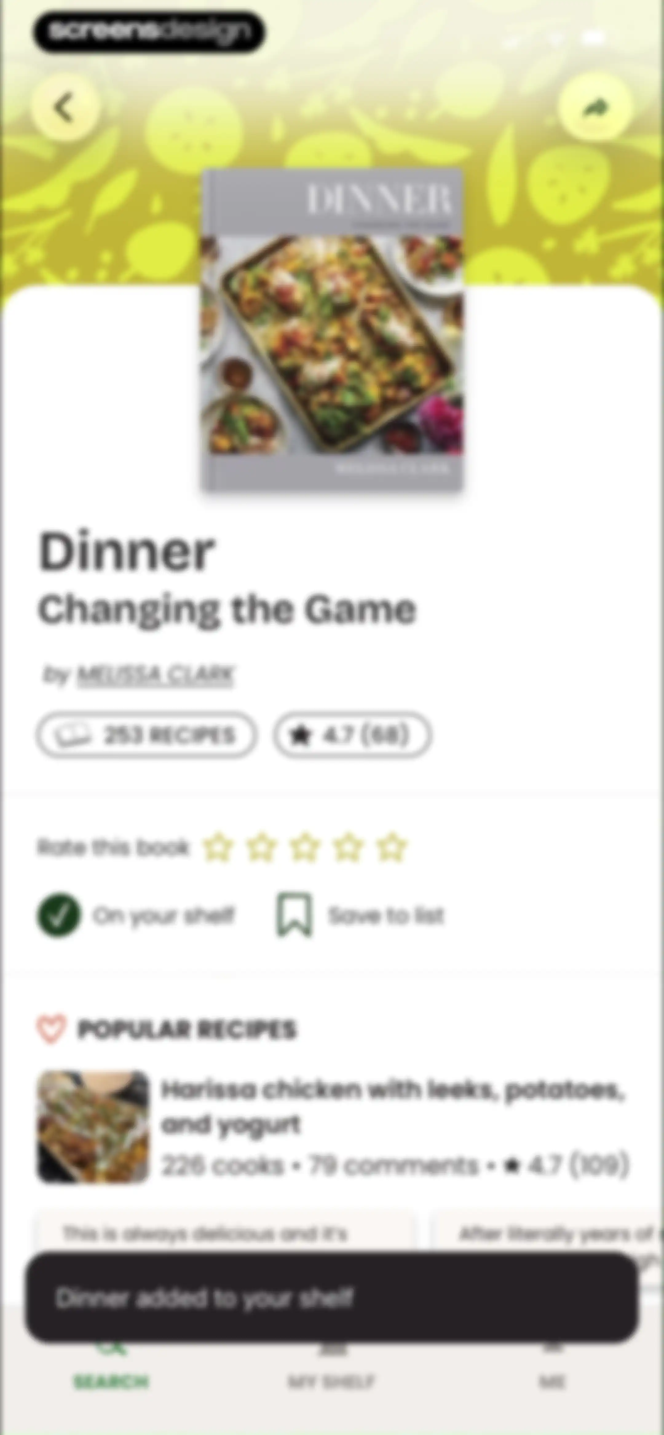 CookShelf: Search Cookbooks screen 78