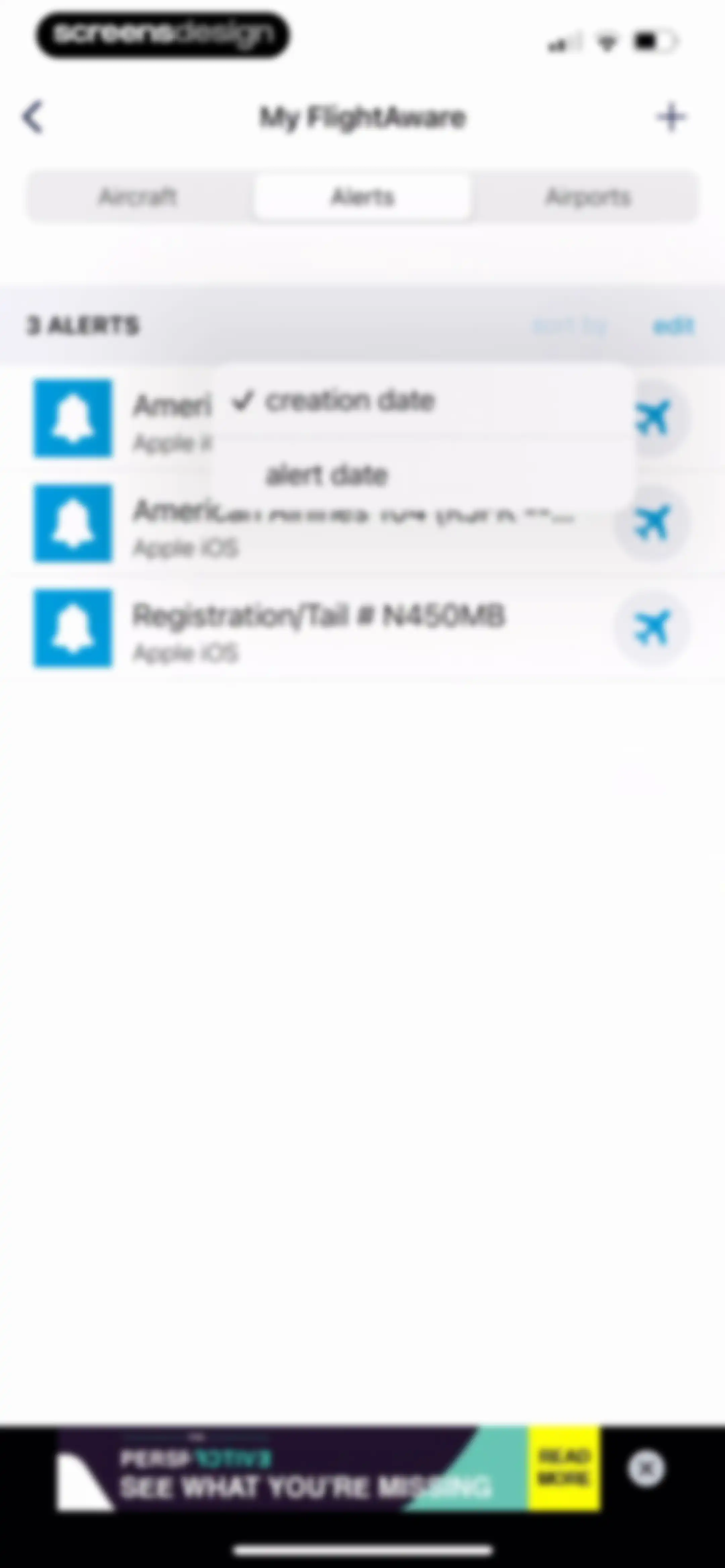FlightAware Flight Tracker screen 77