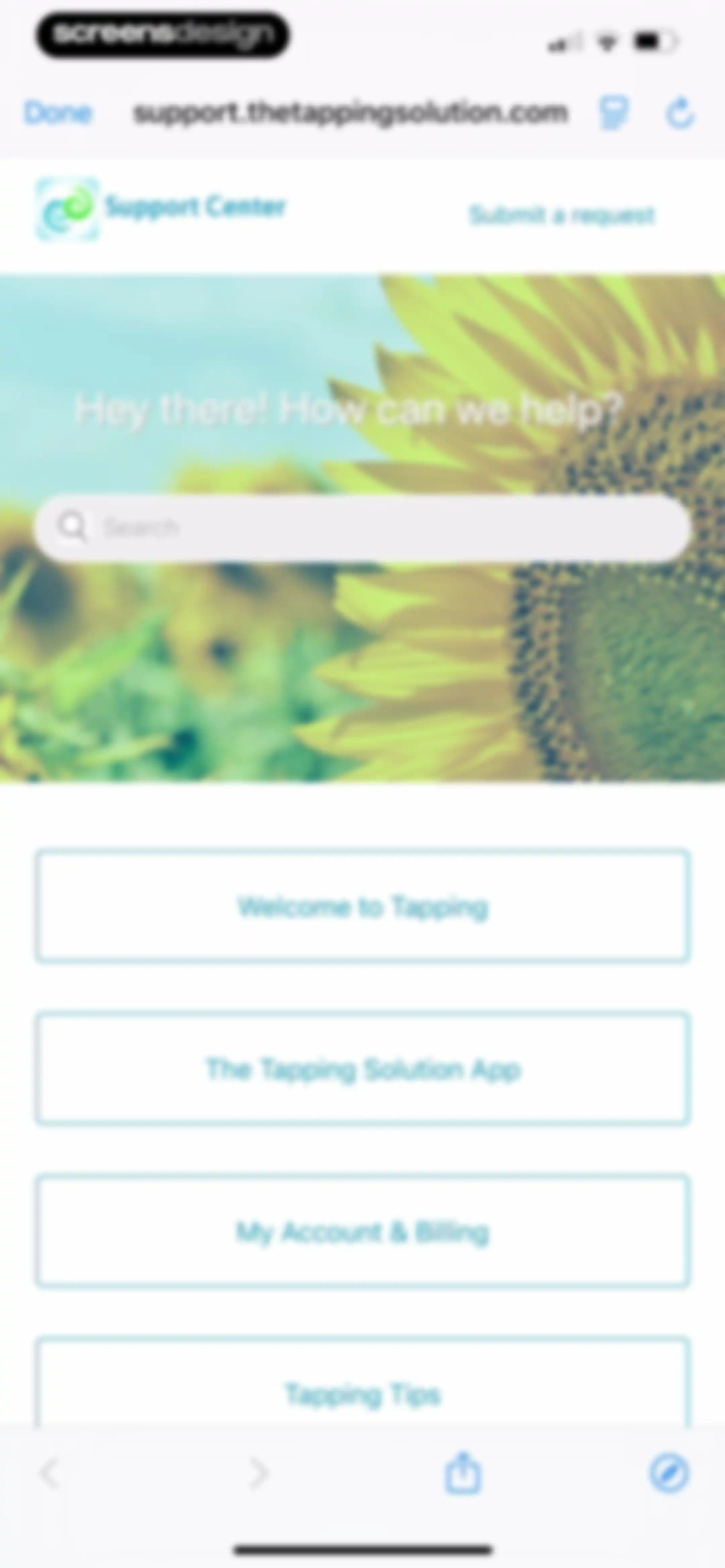 The Tapping Solution screen 93