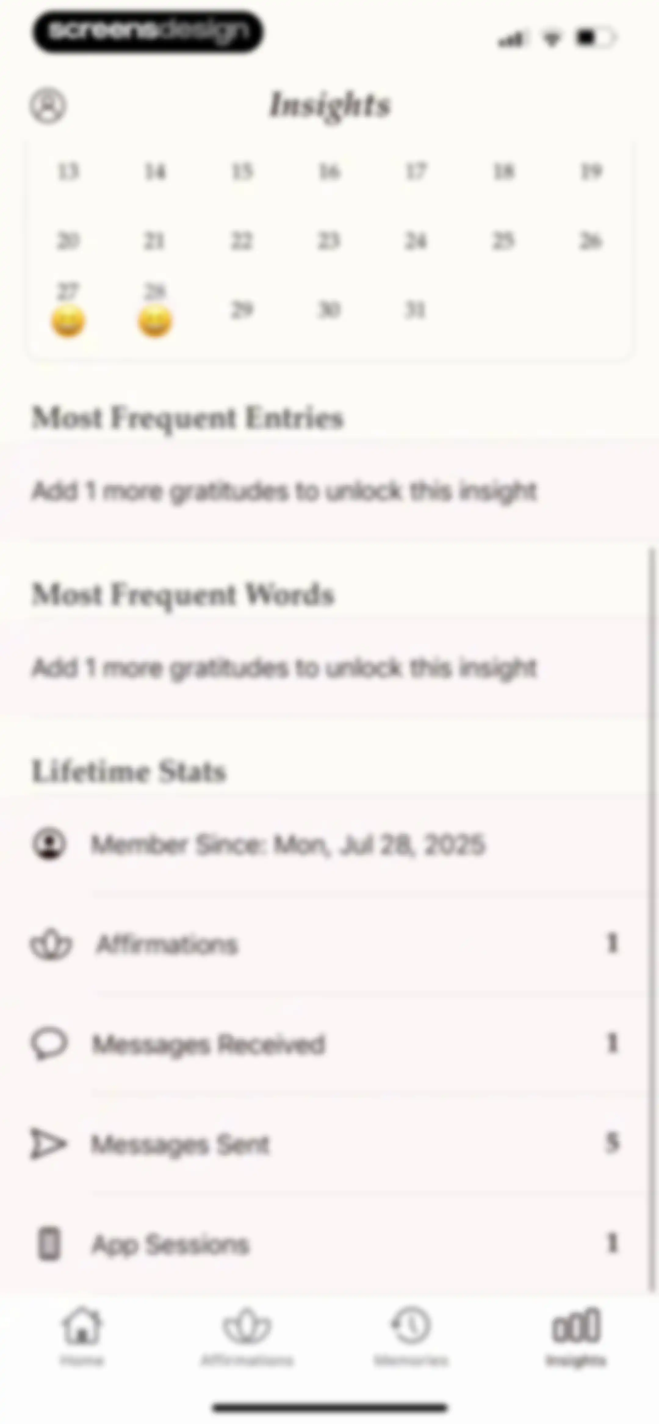 Gratitude Plus – Journal screen 176