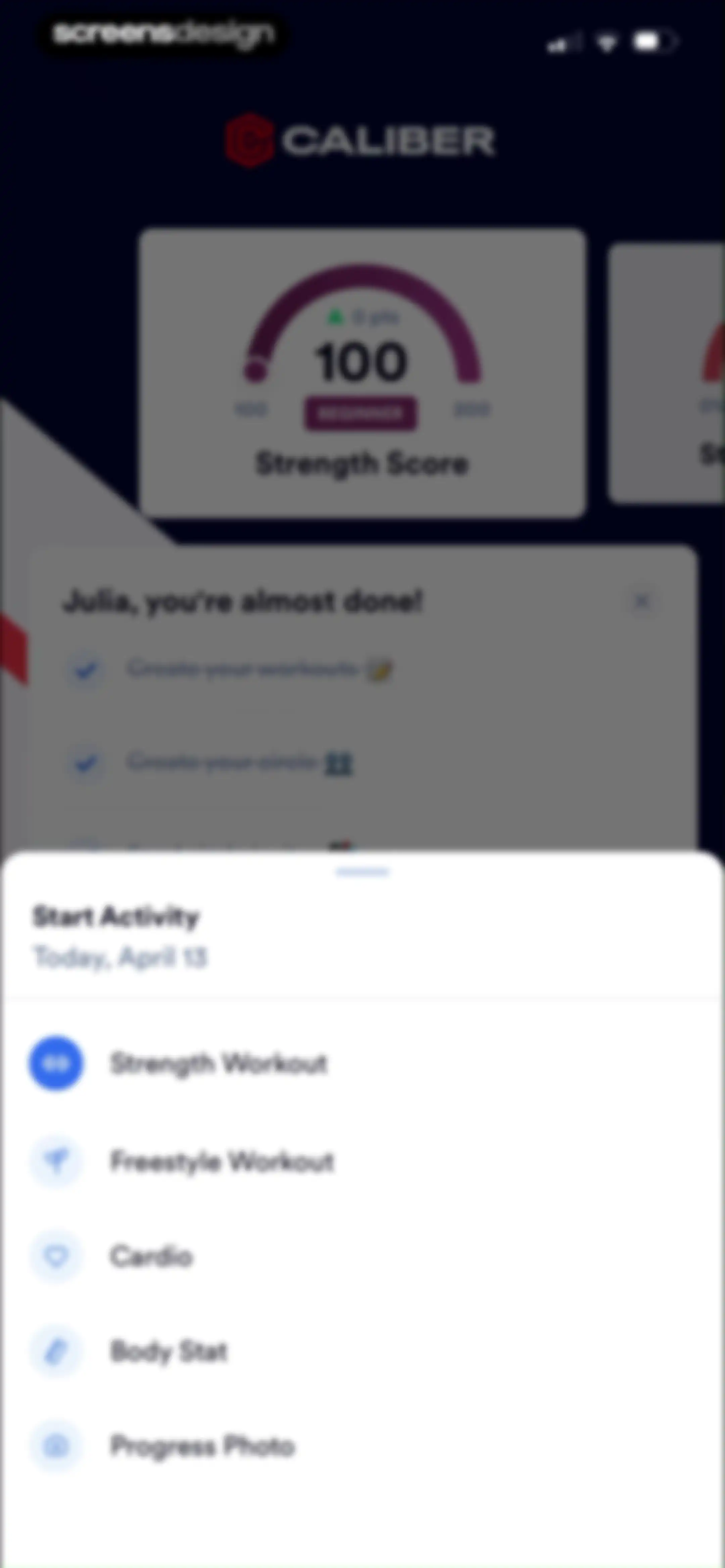 Caliber: Strength Training screen 61