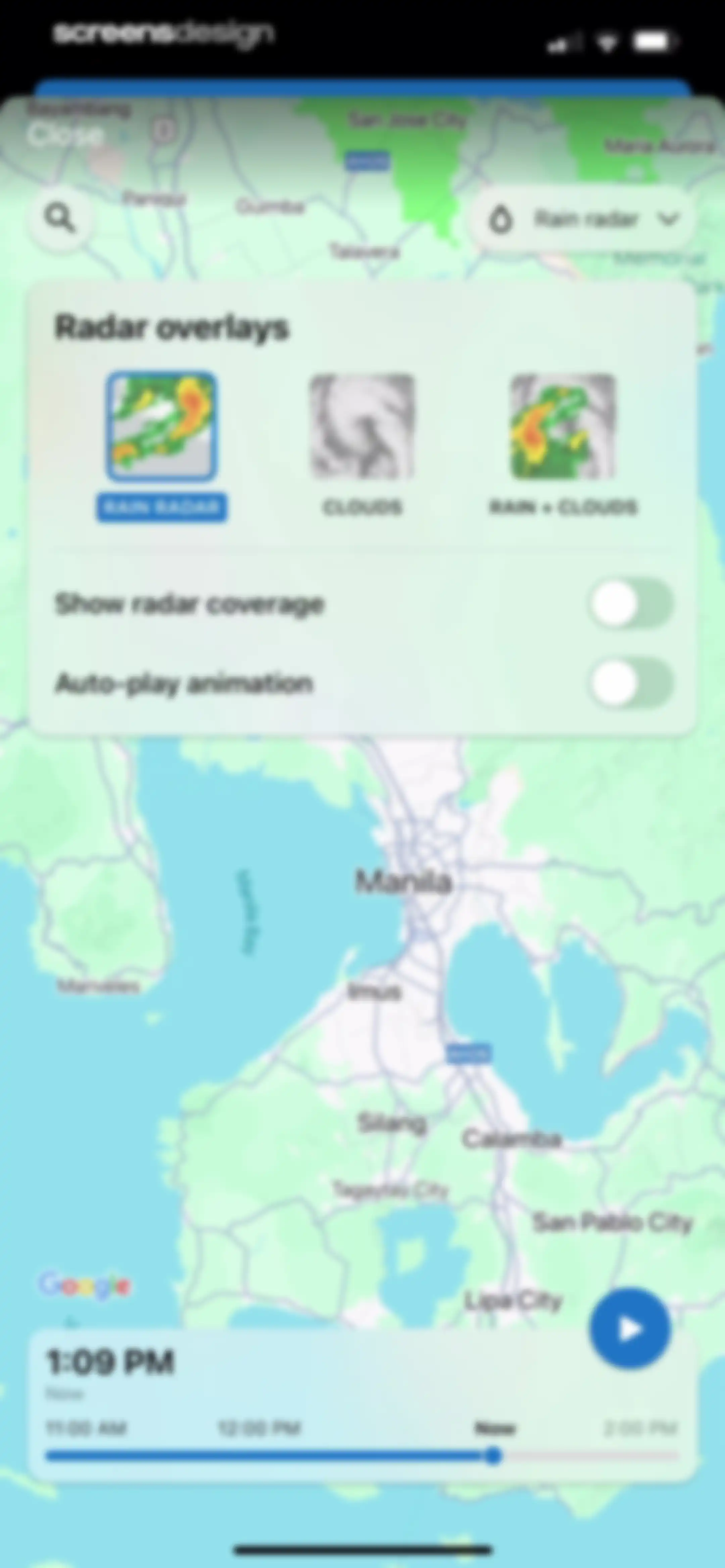 Fishing Points: Map & Forecast screen 97