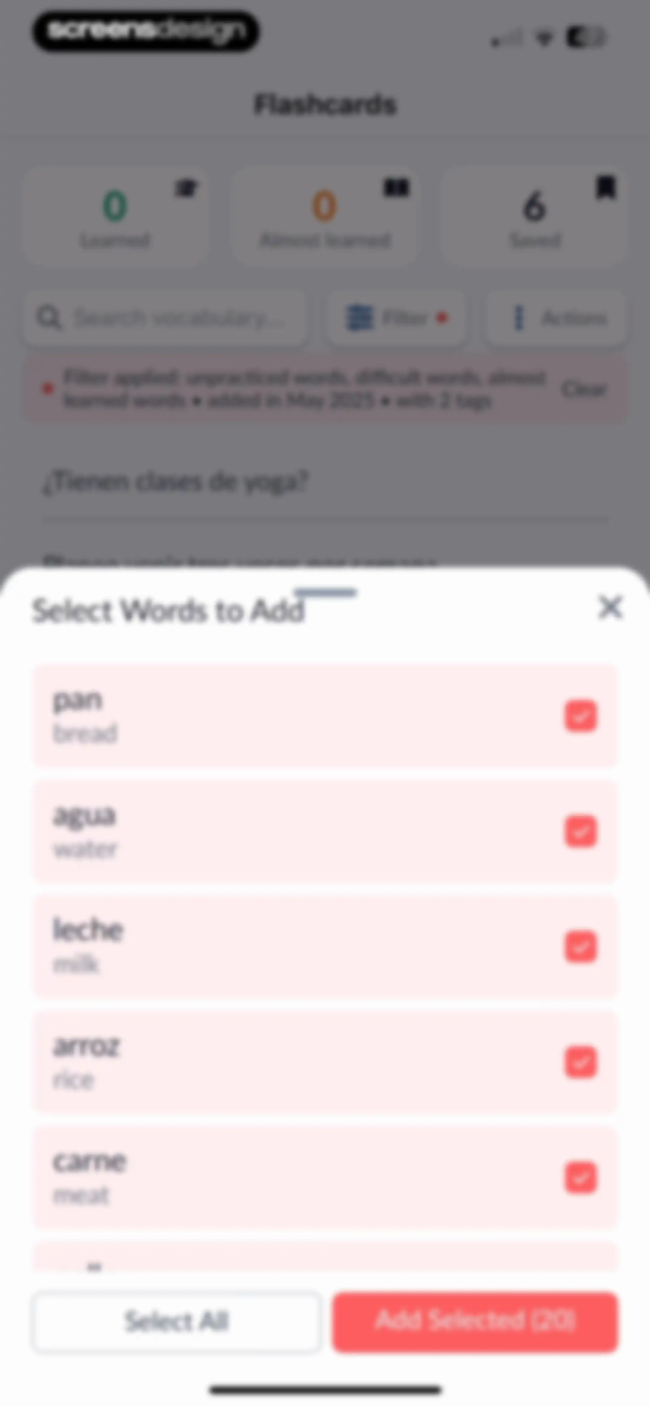 Langua: AI language learning screen 89
