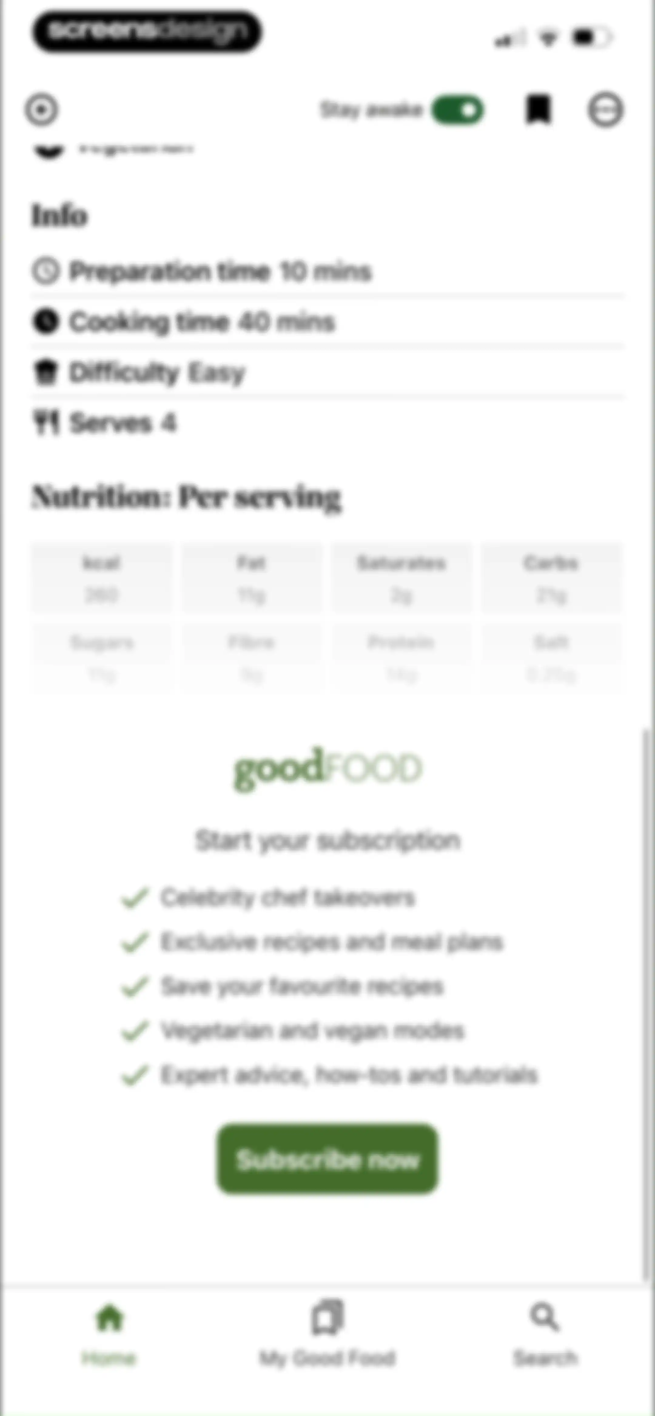 Good Food: Recipe Finder screen 17