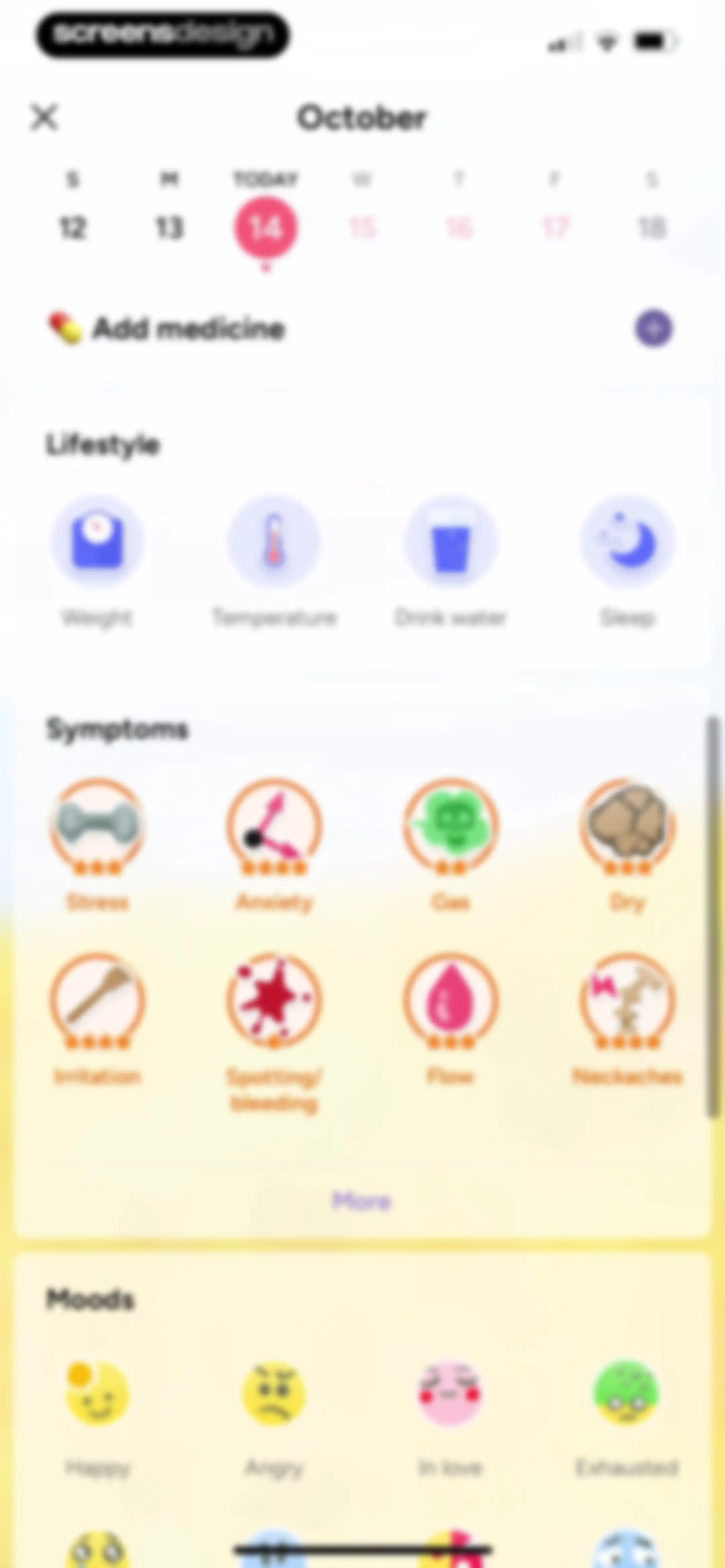 Period Tracker Period Calendar screen 143