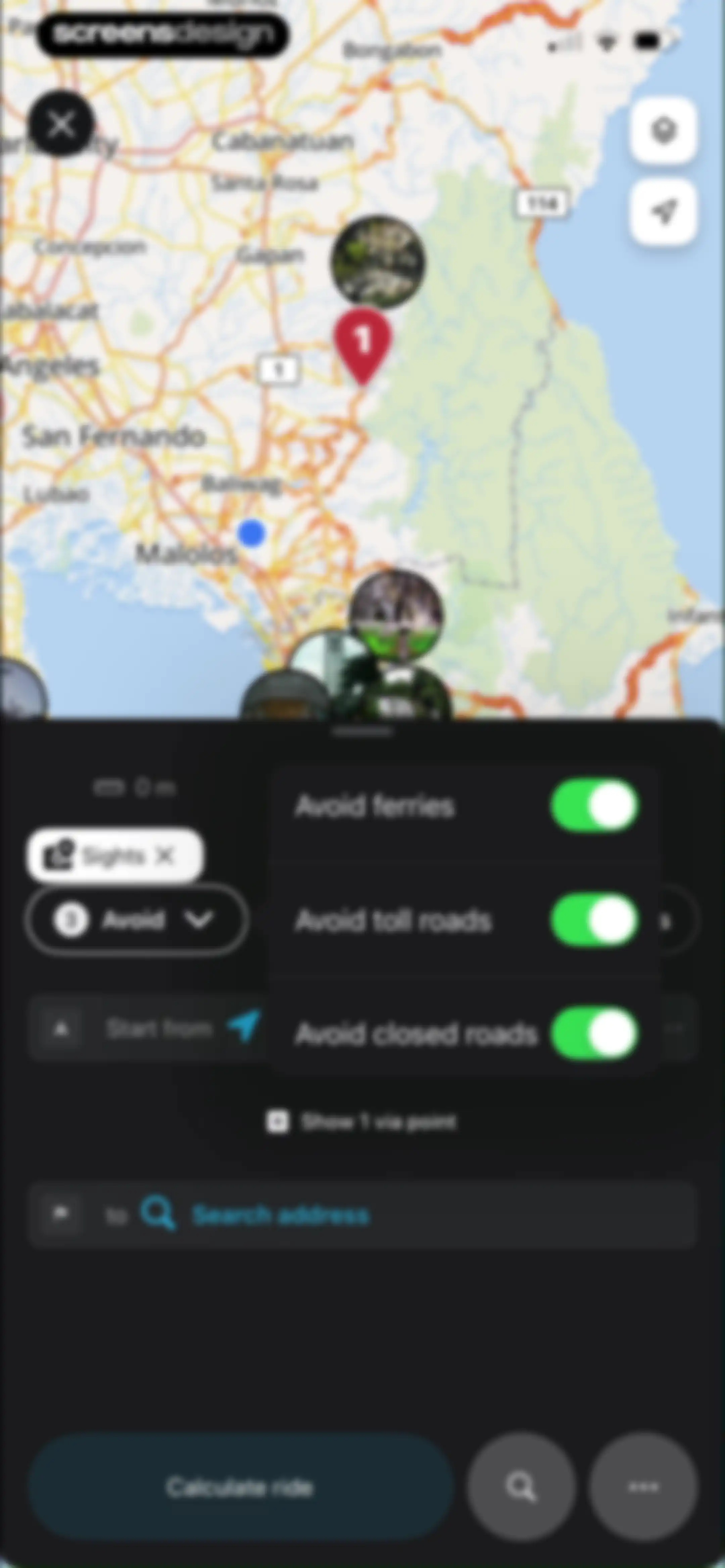 calimoto Motorcycle Navigation screen 20