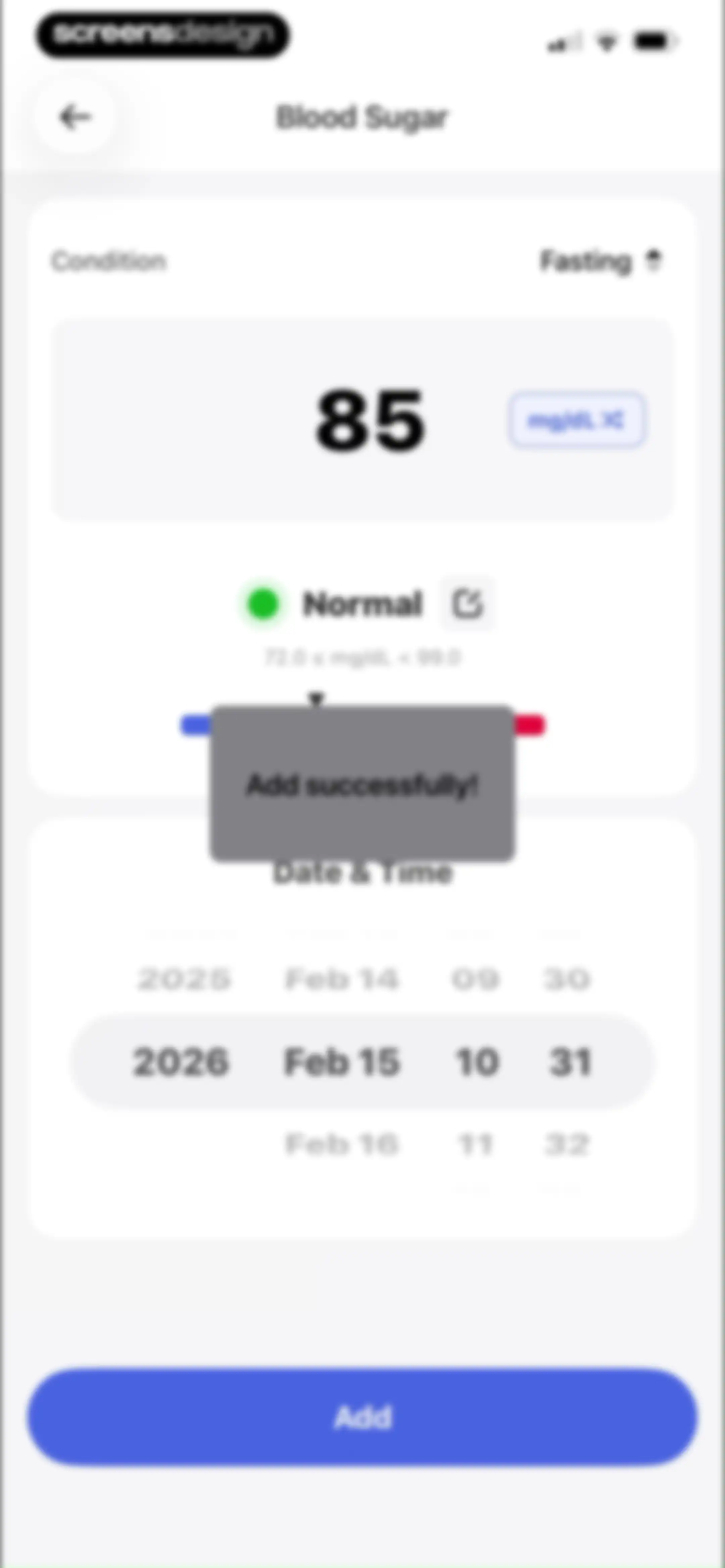 Health Tracker- HeartRate & BP screen 46