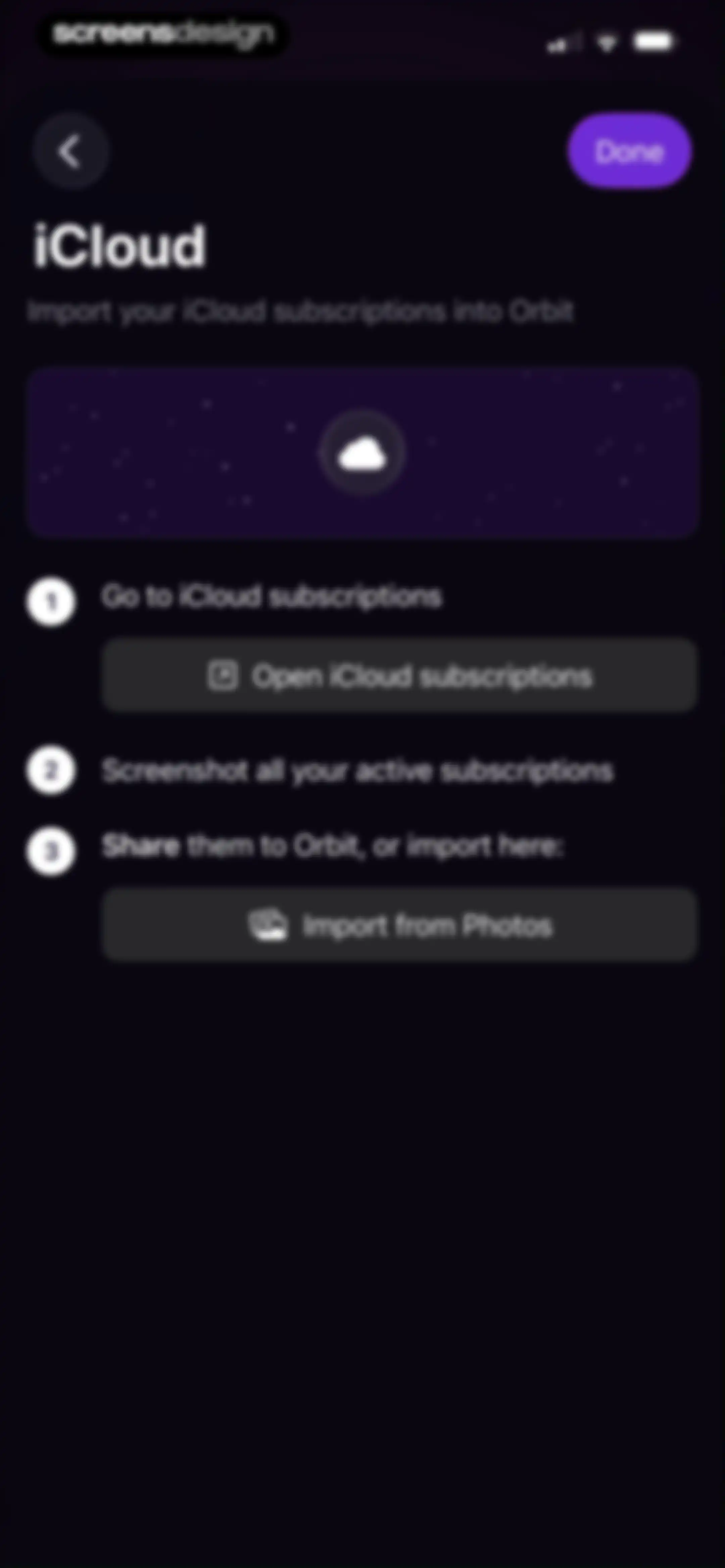 Subscription Manager: Orbit screen 35