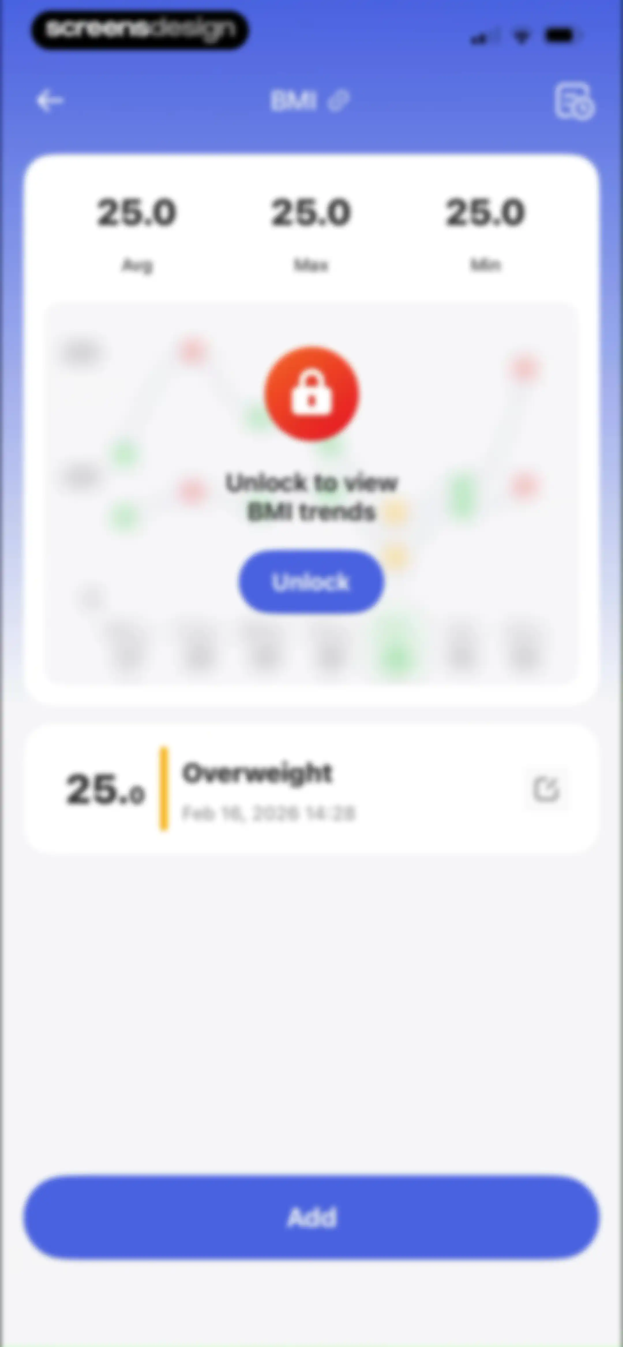 Health Tracker- HeartRate & BP screen 52