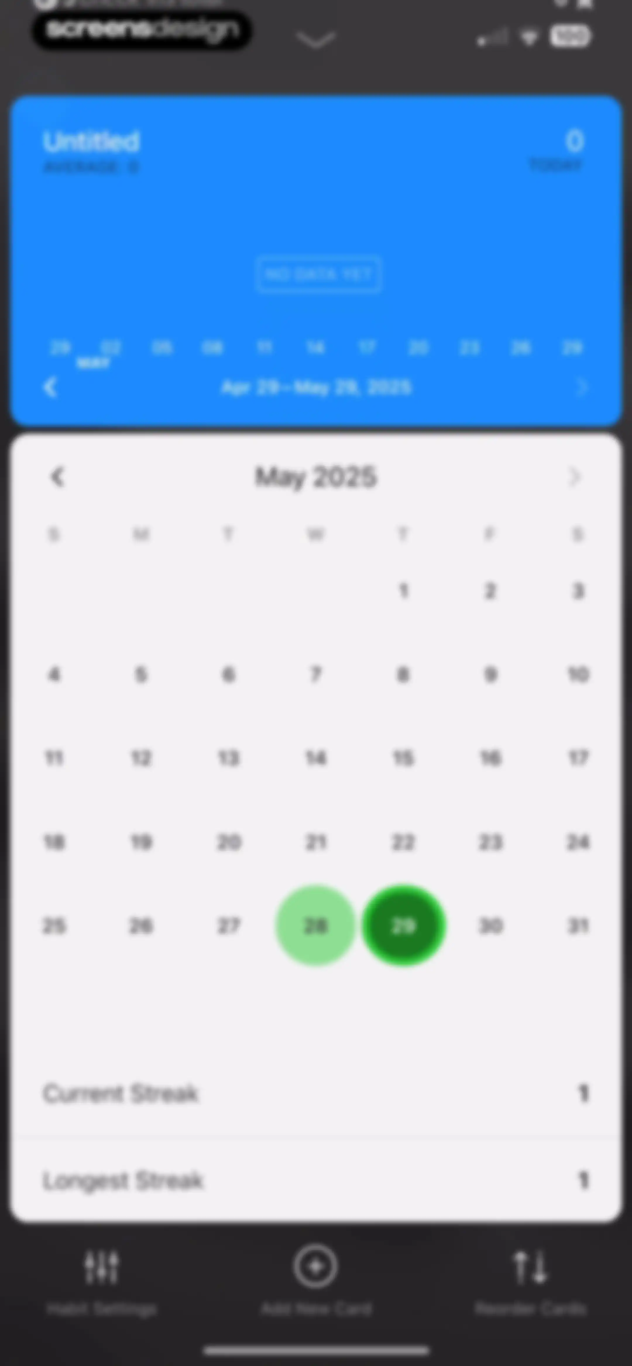 Today Habit tracker screen 40