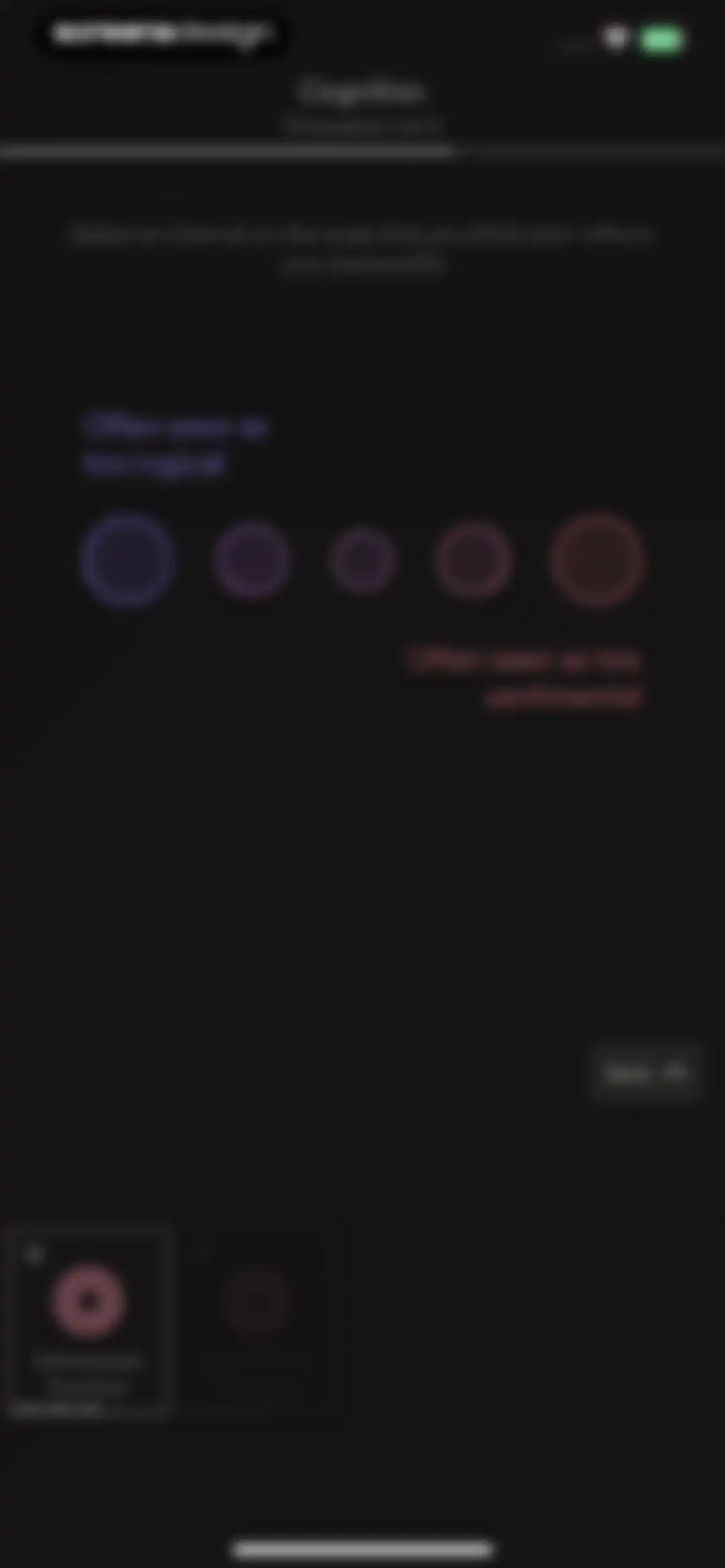 Dimensional: Personality Test screen 30