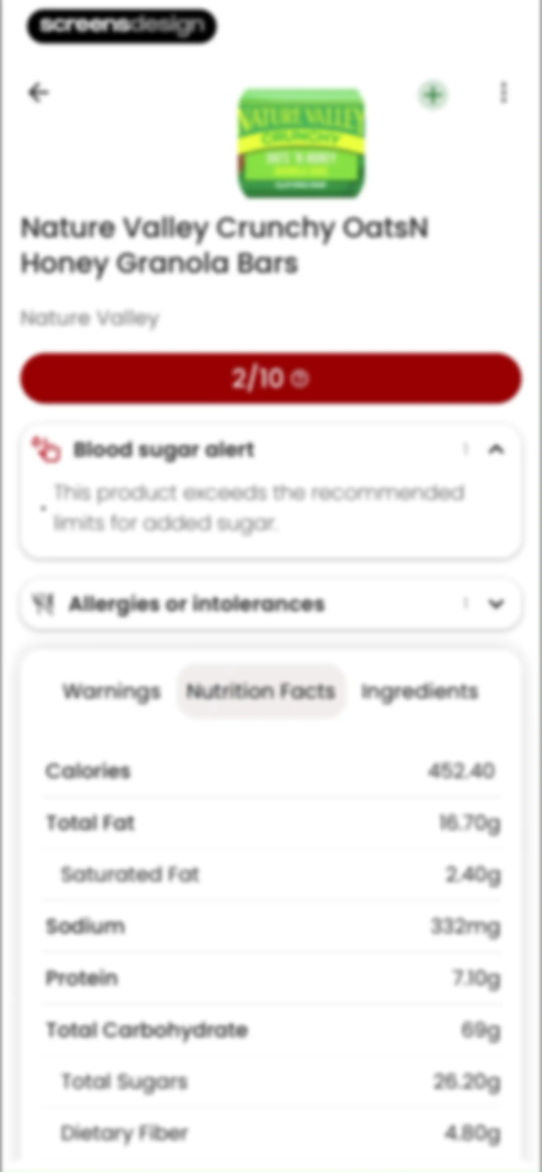 Diabetes food tracker - Gococo screen 116
