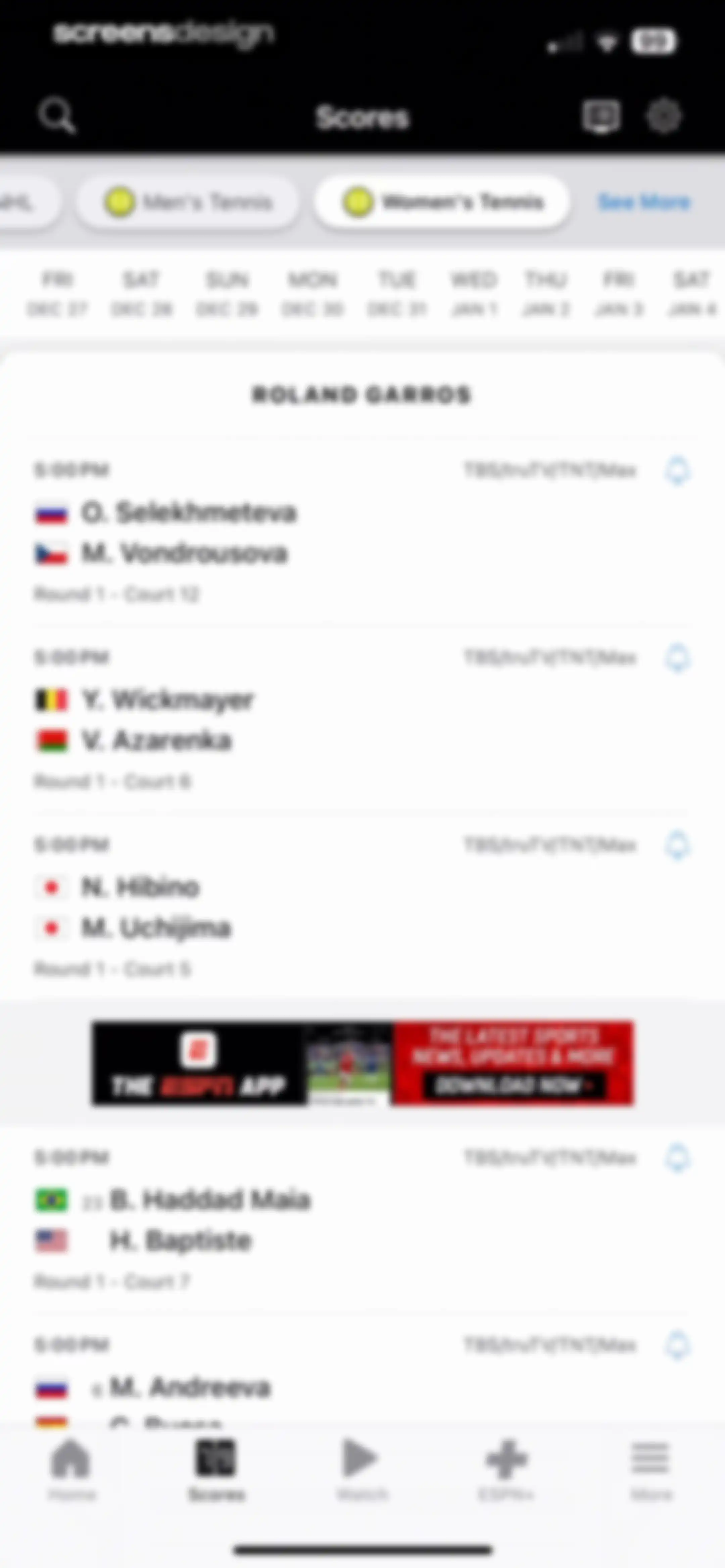 ESPN: Live Sports & Scores screen 74