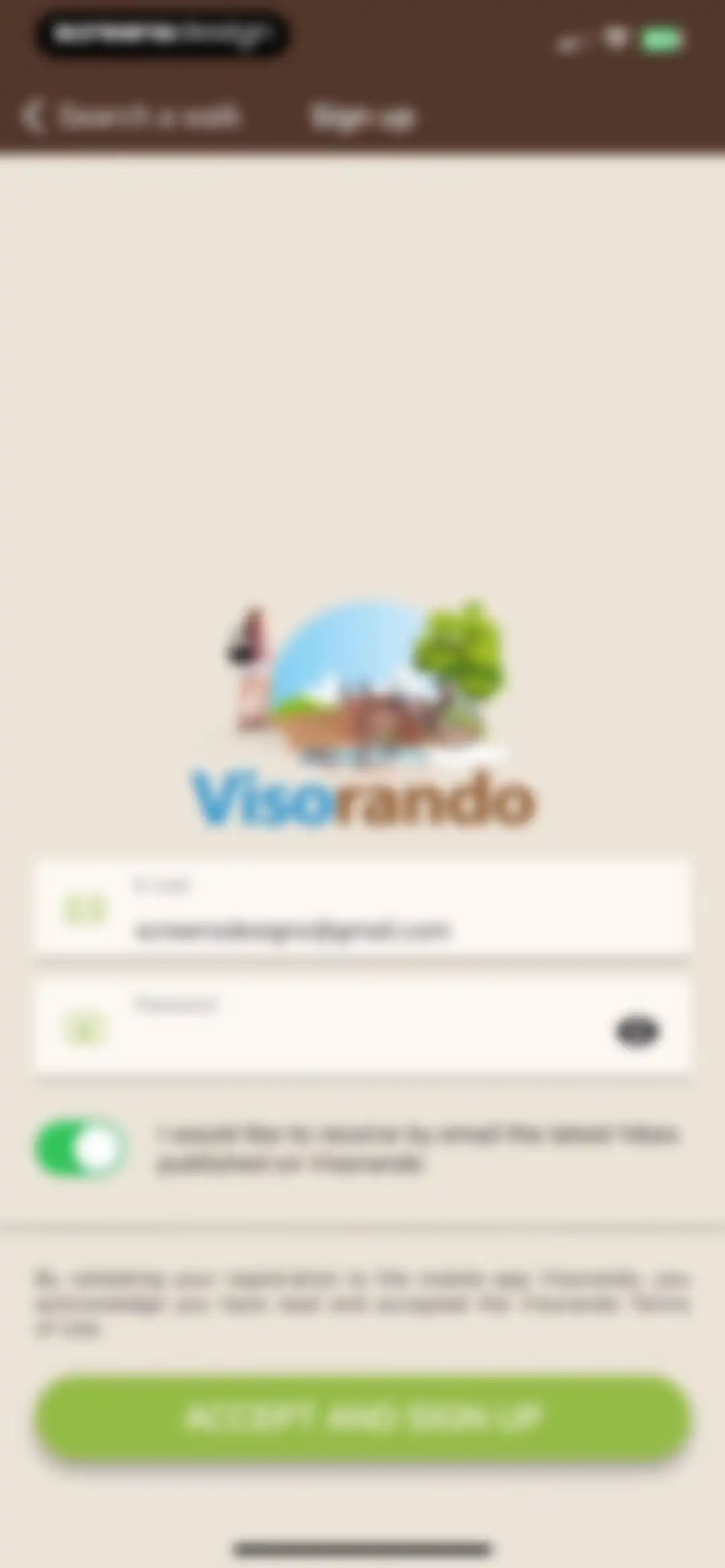 Visorando Walking Routes screen 3