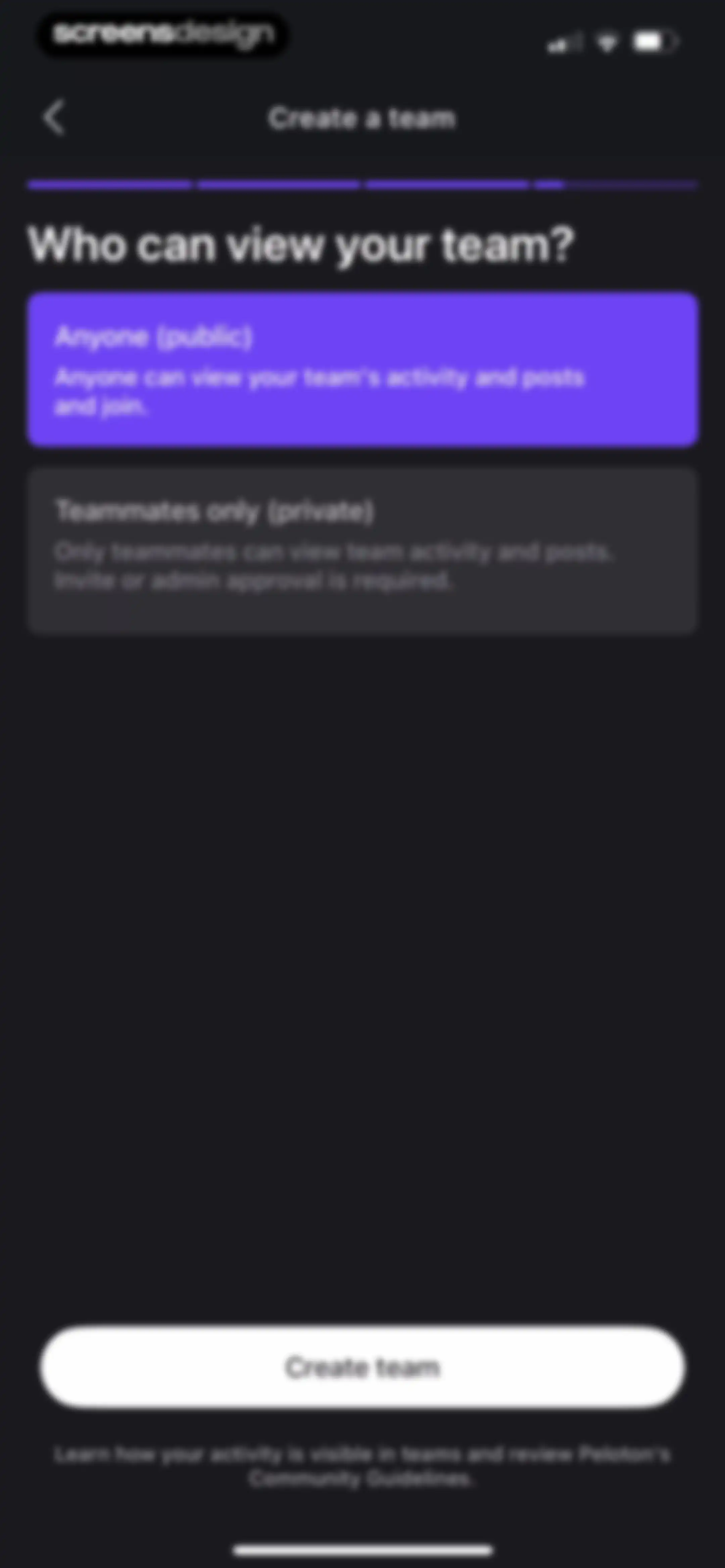 Peloton: Fitness & Workouts screen 201