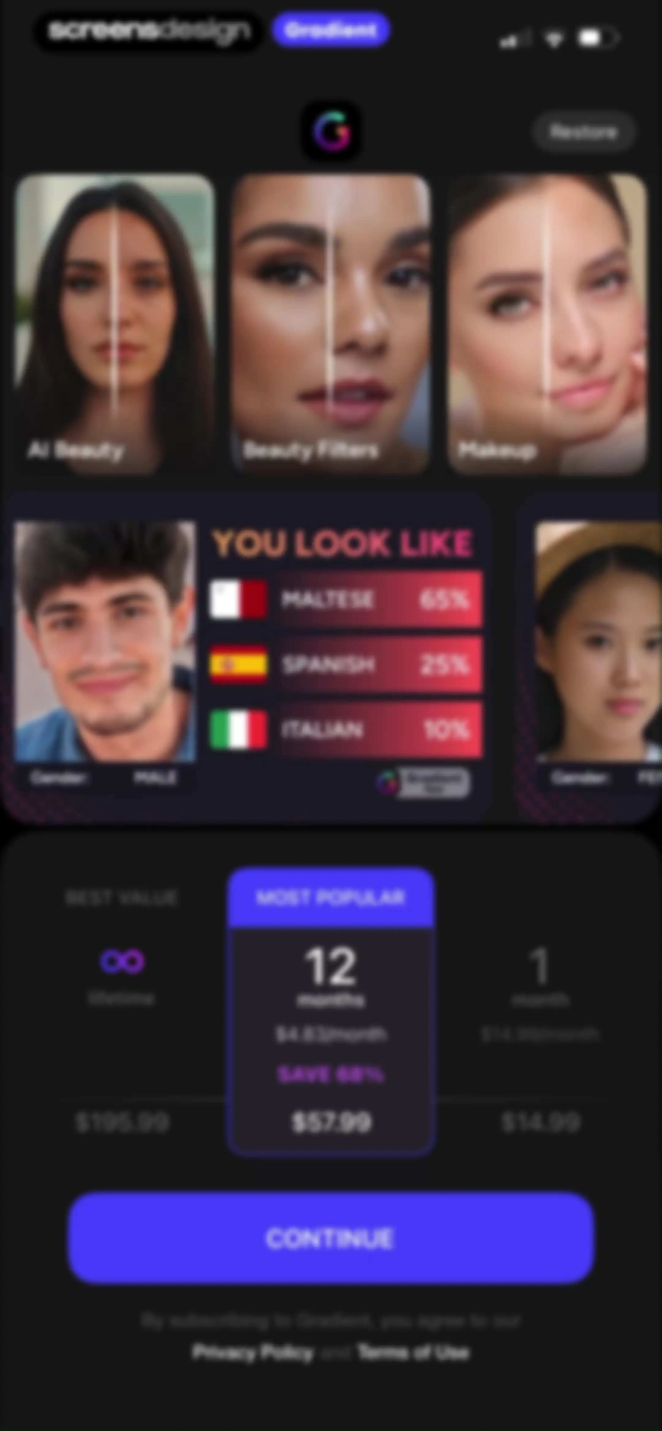 Gradient: You Look Like screen 66