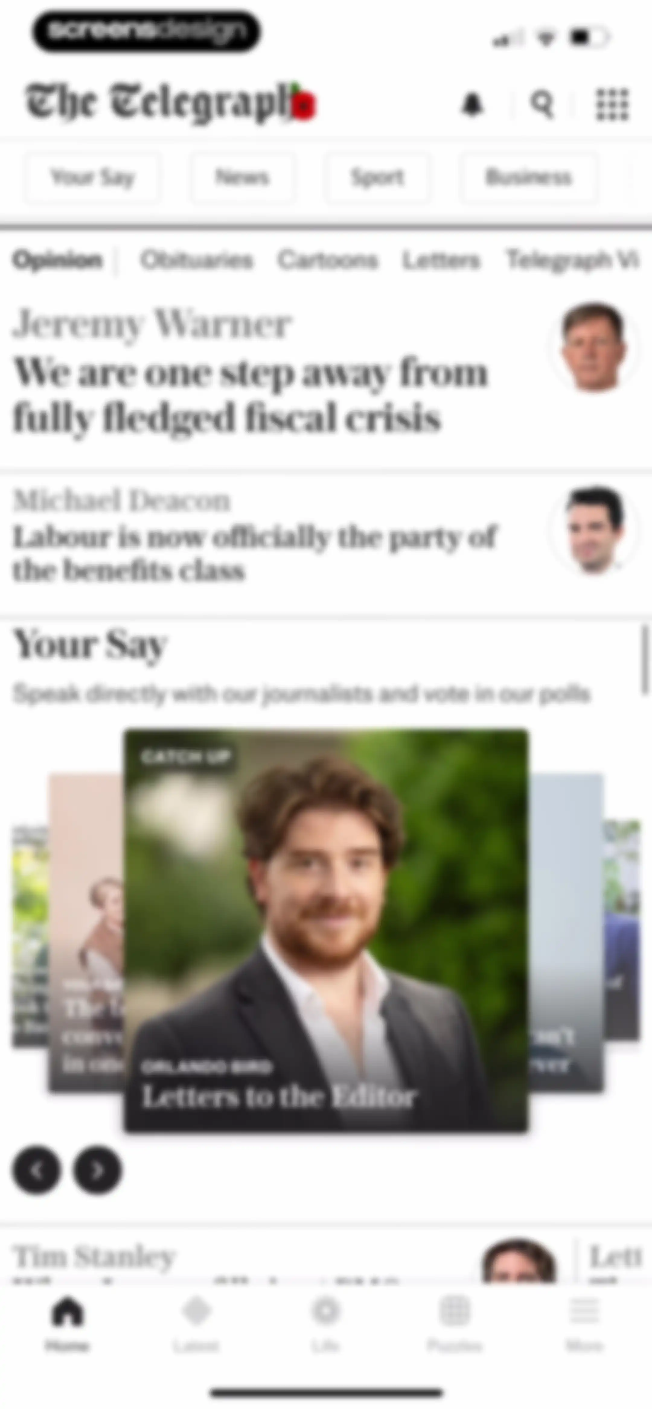 The Telegraph: UK & World News screen 34