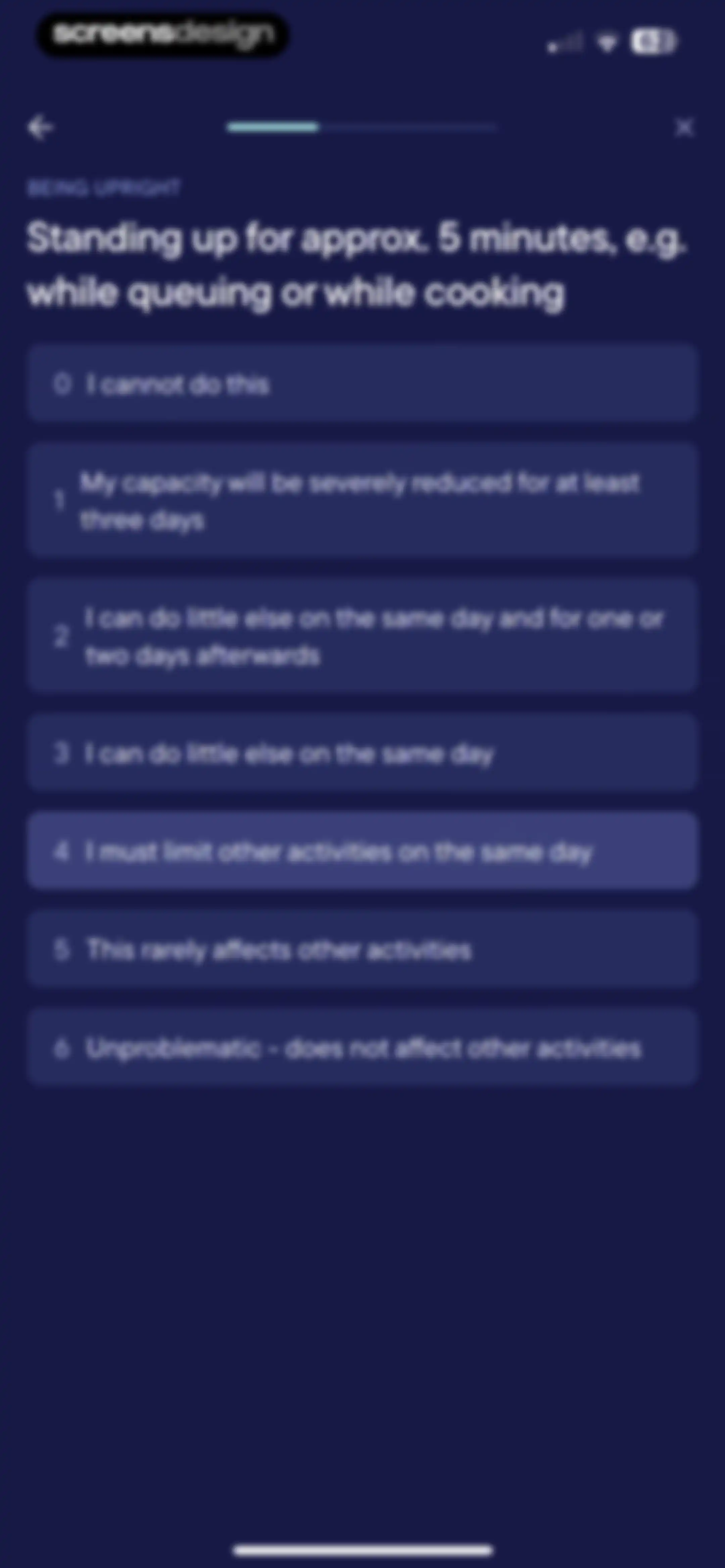 Visible: Pacing for illness screen 70